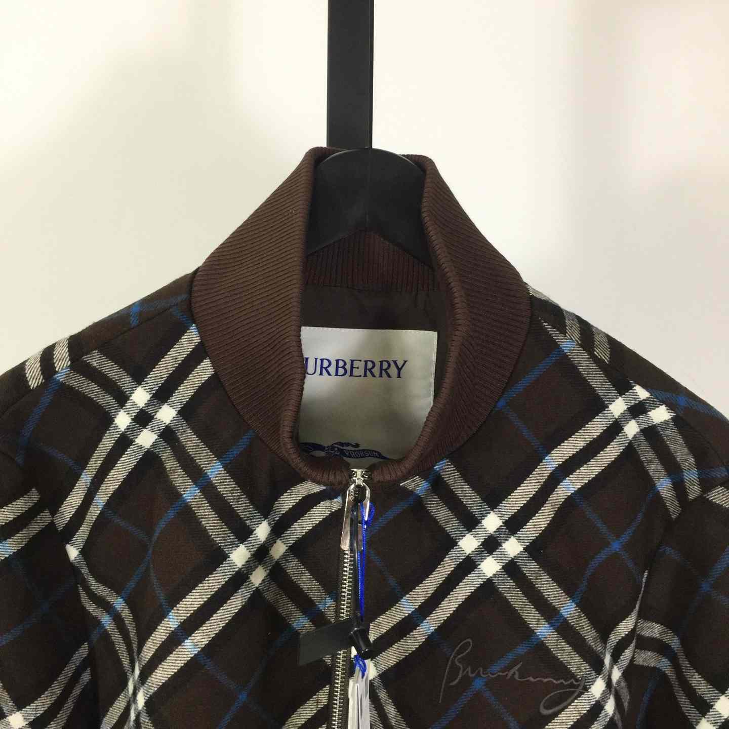 Burberry Check Wool Cashmere Bomber Jacket - DopestKickz