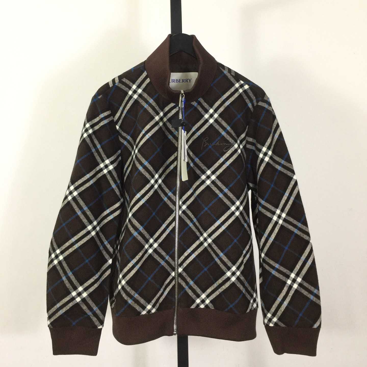 Burberry Check Wool Cashmere Bomber Jacket - DopestKickz