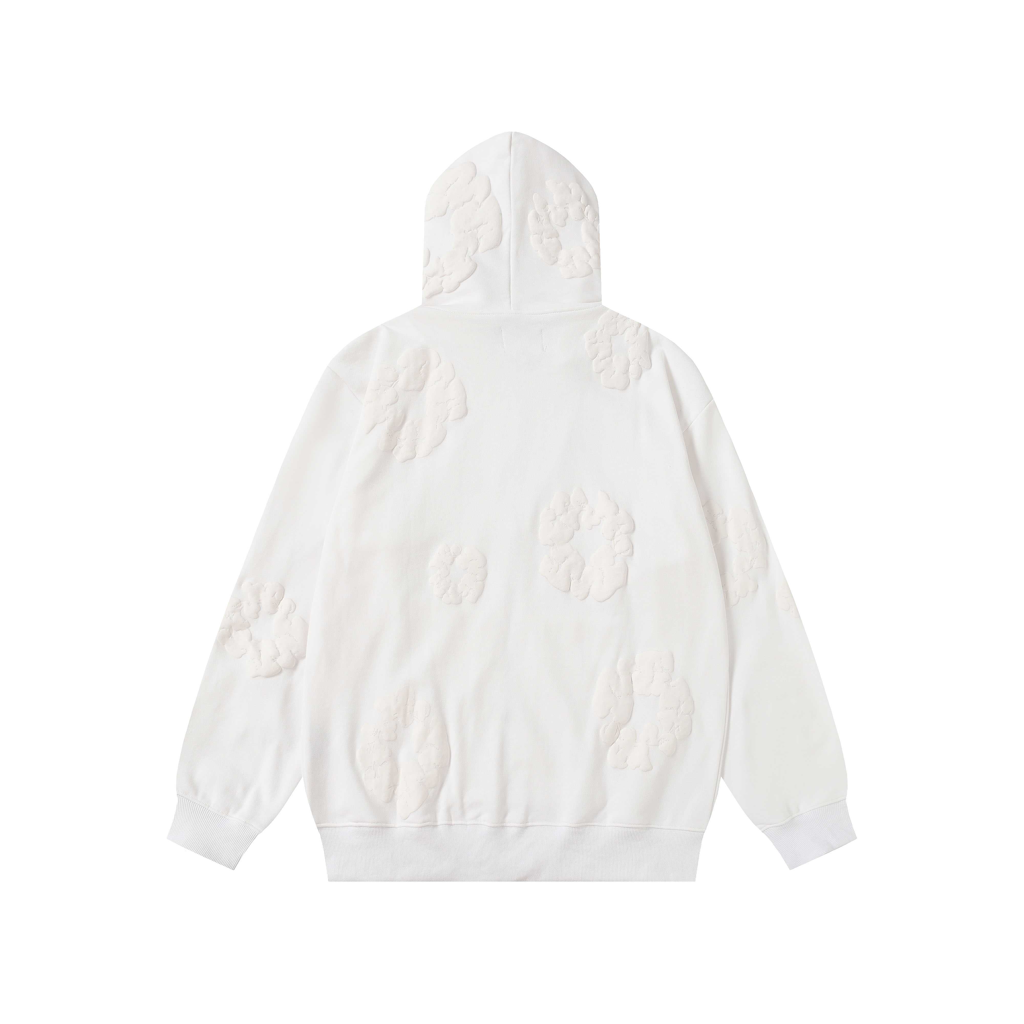 Denim Tears Cotton Wreath Zip Hoodie White - DopestKickz