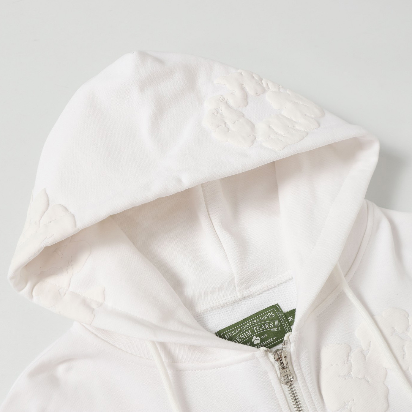 Denim Tears Cotton Wreath Zip Hoodie White - DopestKickz