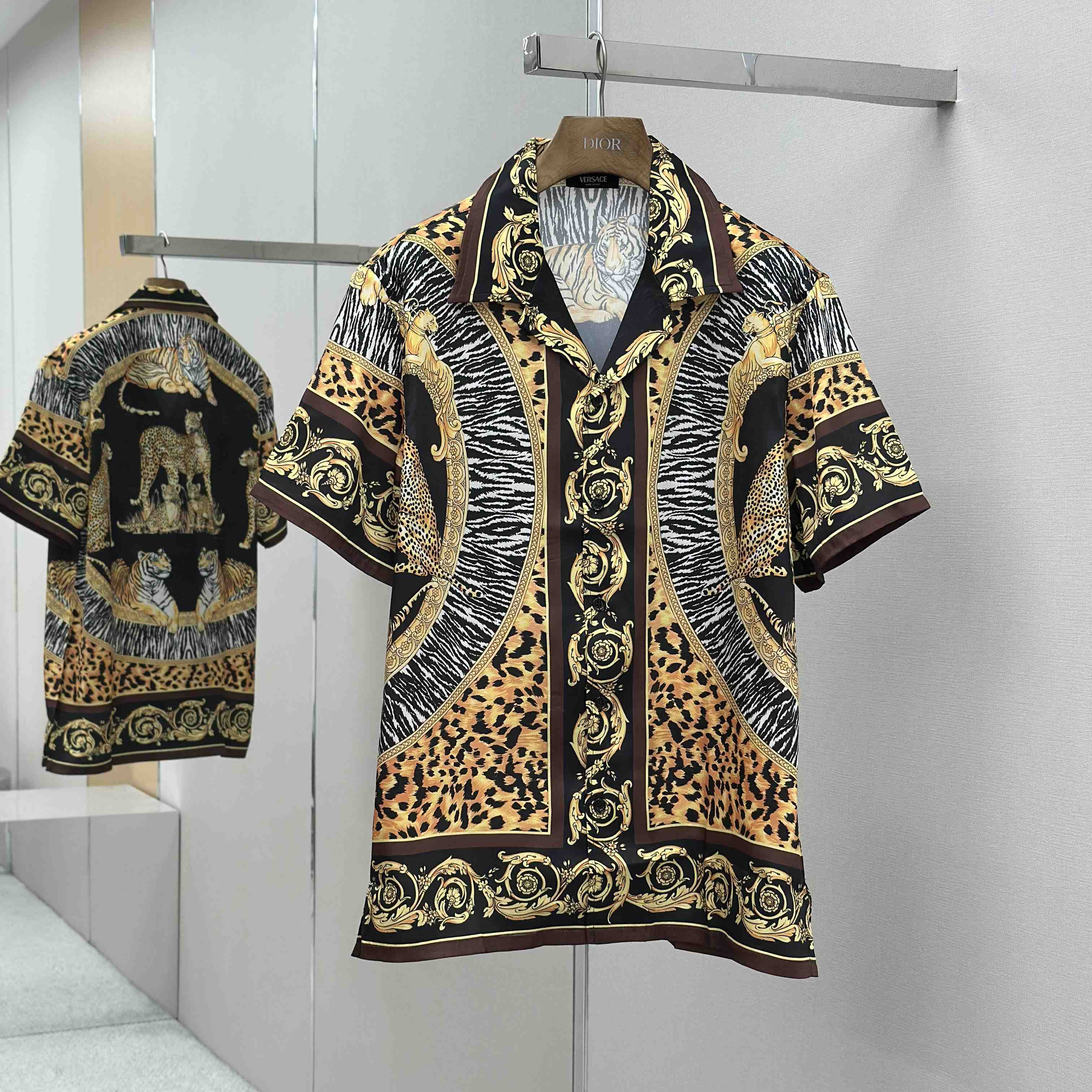 Versace Wild Cats Silk Shirt & Shorts - DopestKickz