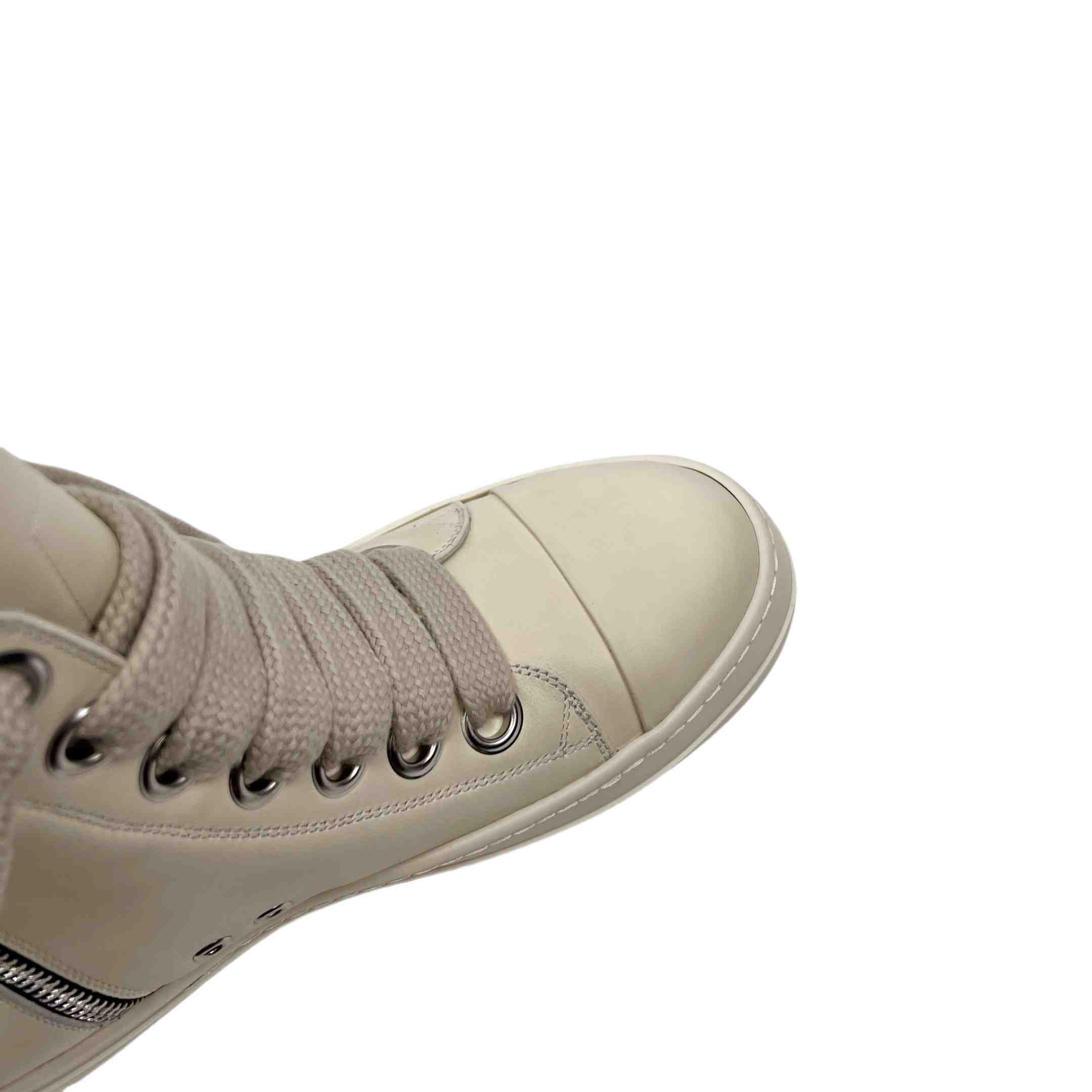 Rick Owens Lido High Sneaks Jumbo Laced Milk - DopestKickz