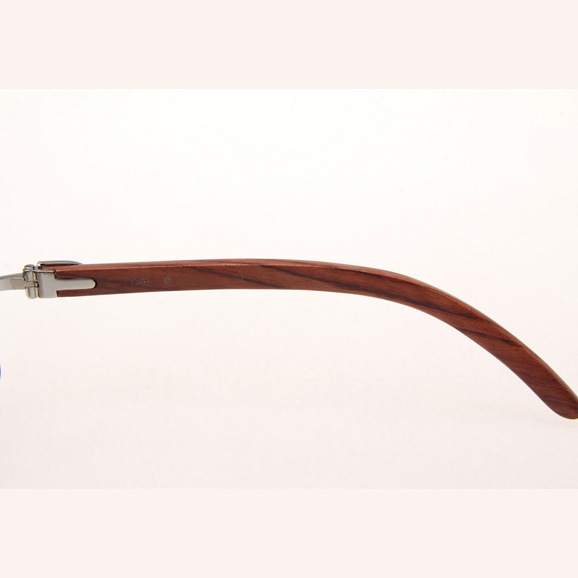 Cartier CT_3524012 Diamond Wood Eyeglasses In Silver Brown - DopestKickz