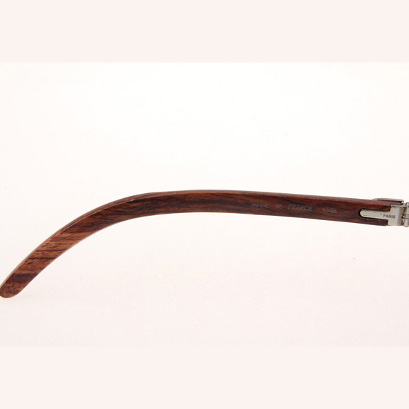 Cartier CT_3524012 Diamond Wood Eyeglasses In Silver Brown - DopestKickz