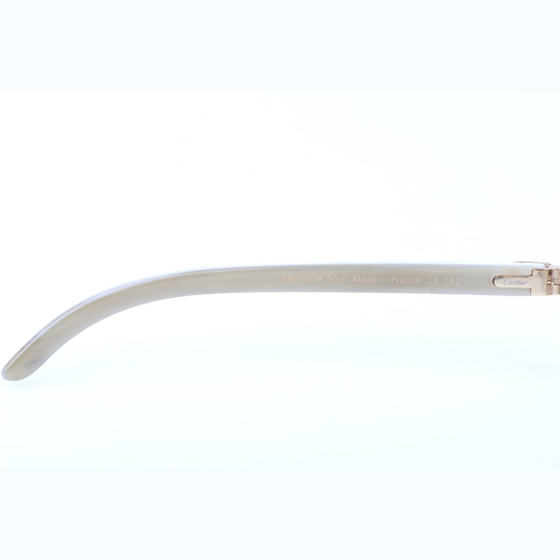 Cartier CT_3524012 Shell Mix White Buffalo Sunglasses In Gold Brown - DopestKickz