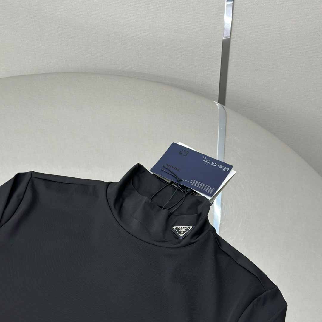 Prada Technical Jersey Mock Turtleneck - DopestKickz