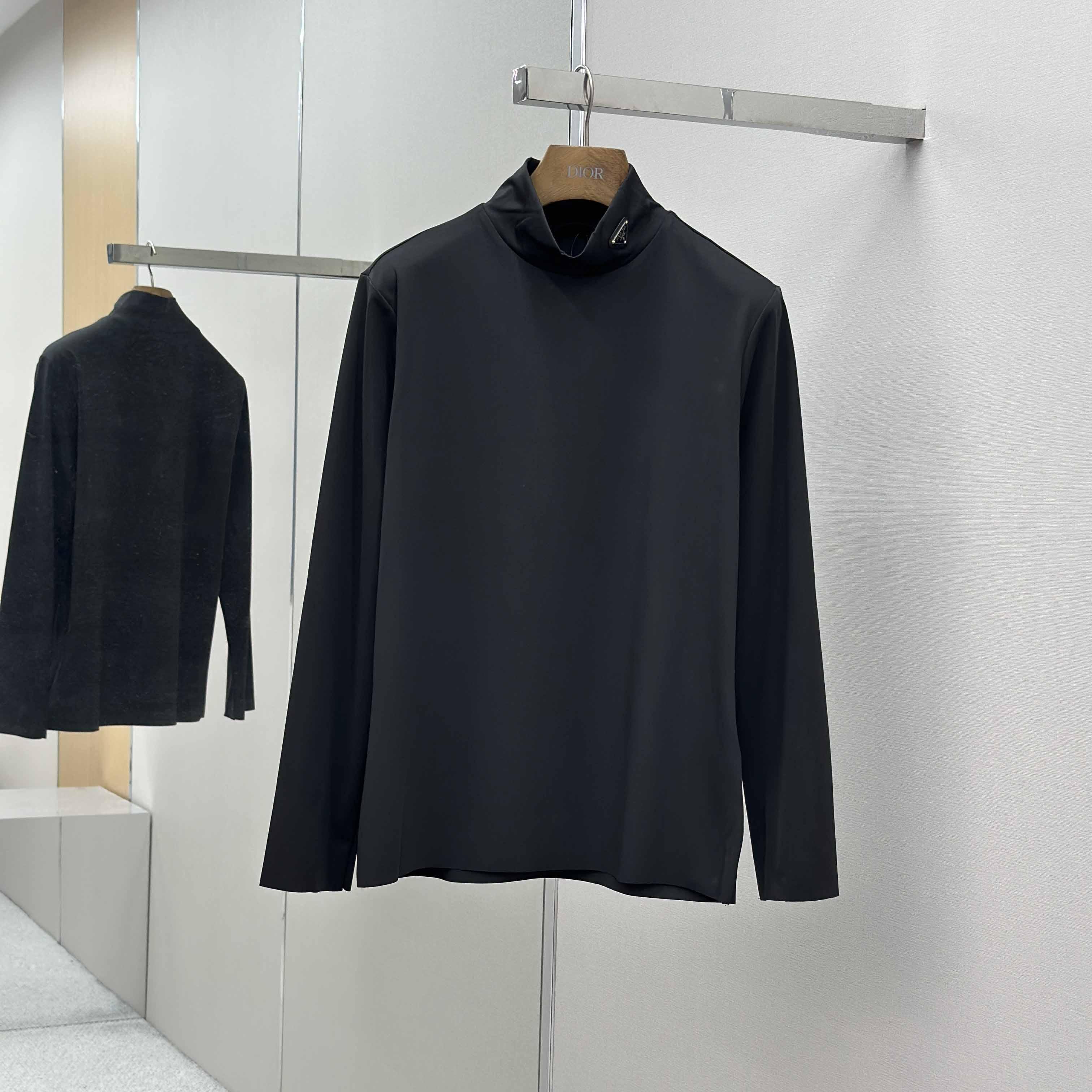 Prada Technical Jersey Mock Turtleneck - DopestKickz