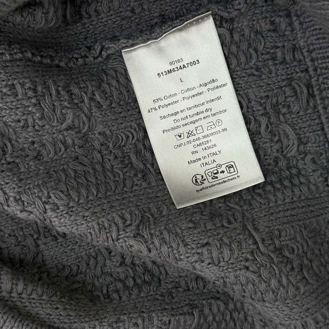 Dior Oblique Sweater Gray Cotton-Blend Jacquard - DopestKickz