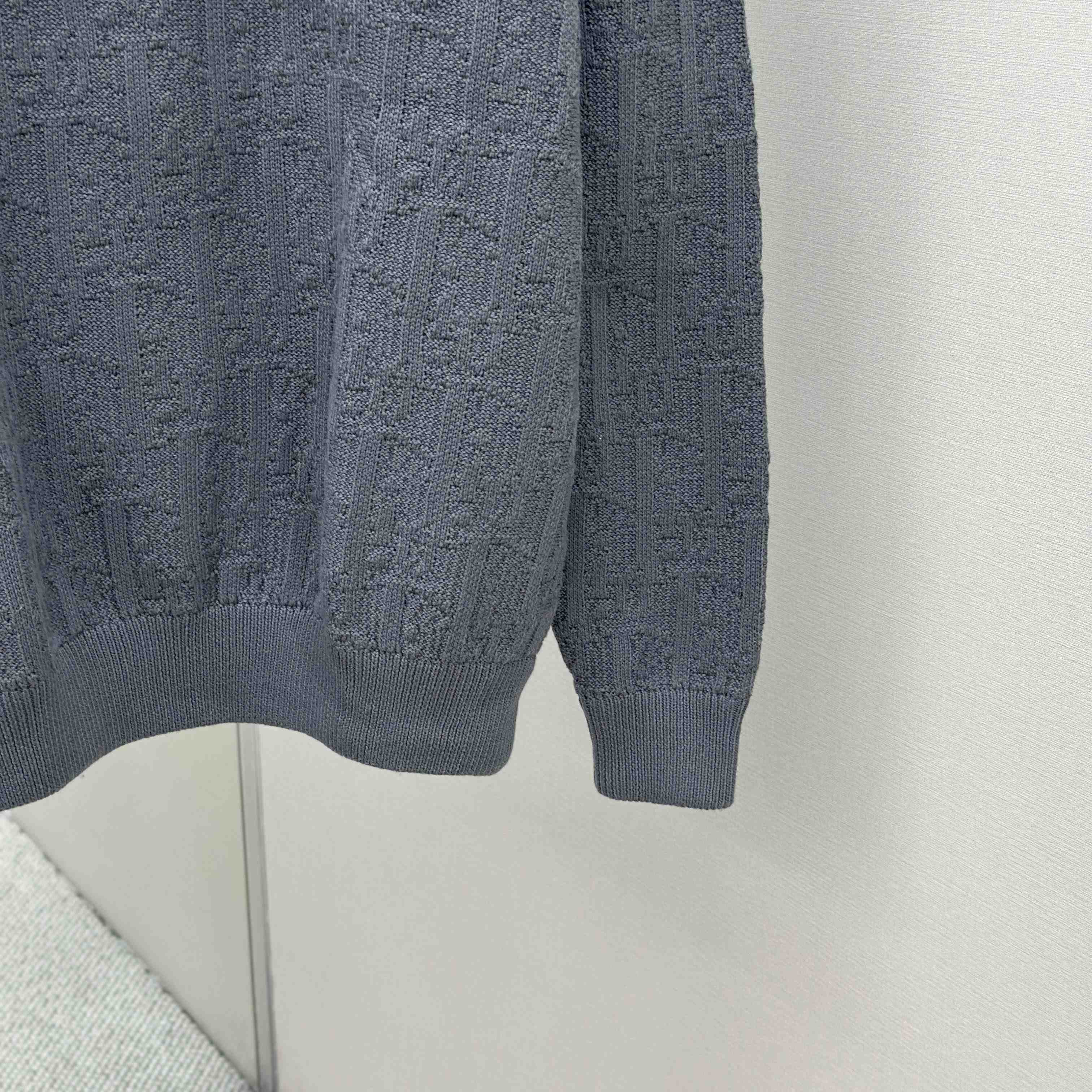 Dior Oblique Sweater Gray Cotton-Blend Jacquard - DopestKickz