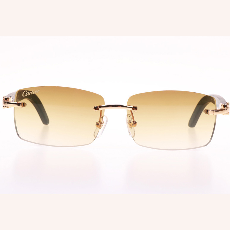 Cartier CT_3524012 Green Wood Sunglasses In Gold Brown - DopestKickz