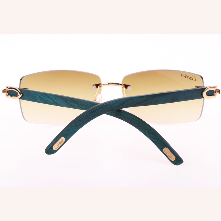 Cartier CT_3524012 Green Wood Sunglasses In Gold Brown - DopestKickz