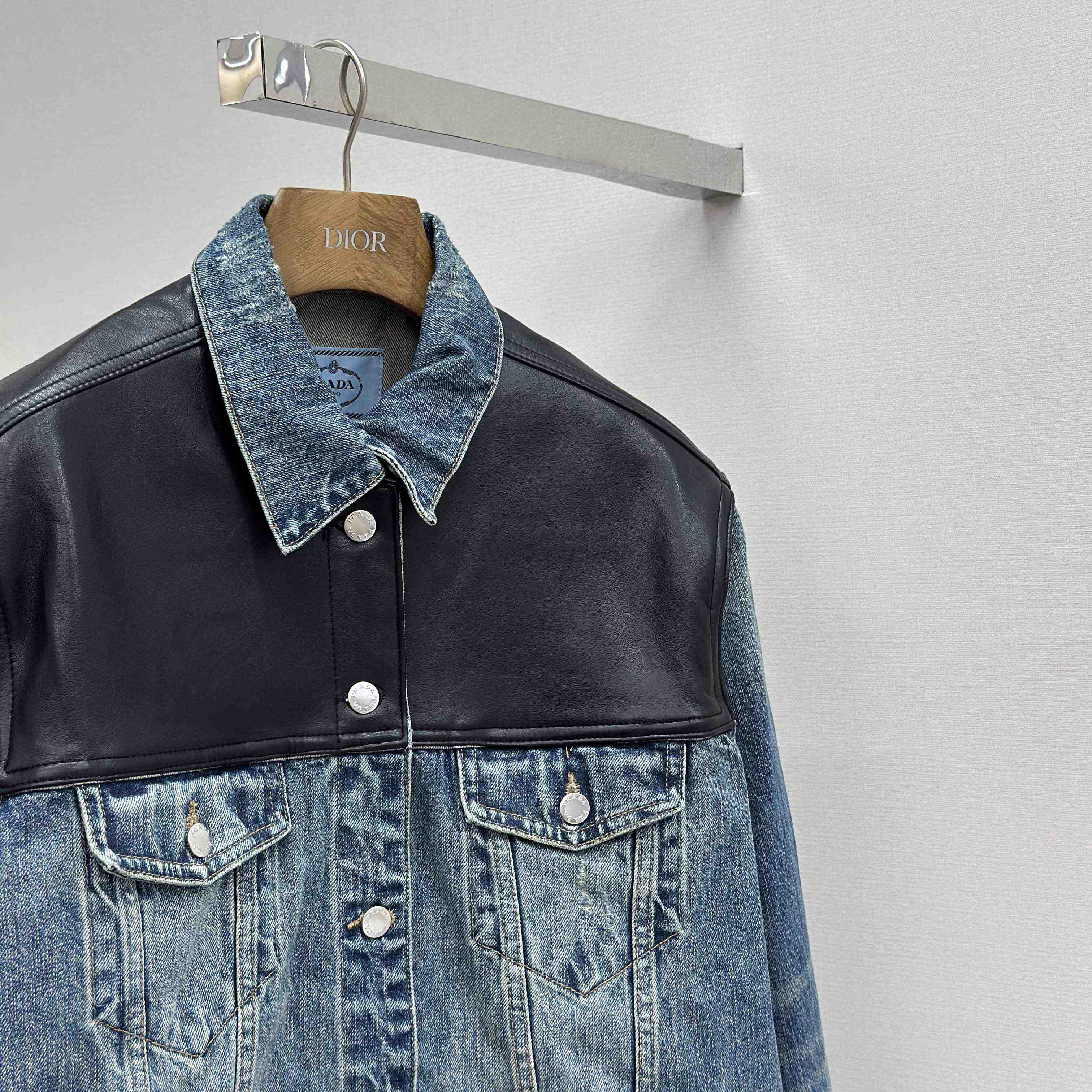Prada Denim And Leather Jacket - DopestKickz