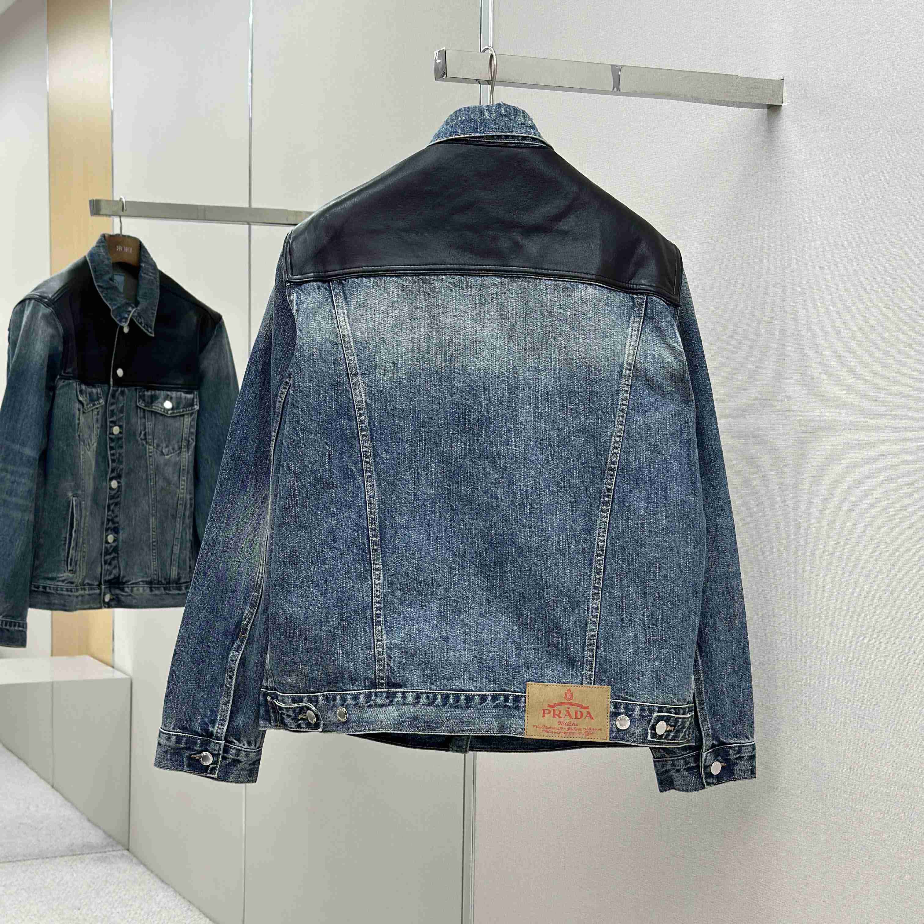 Prada Denim And Leather Jacket - DopestKickz