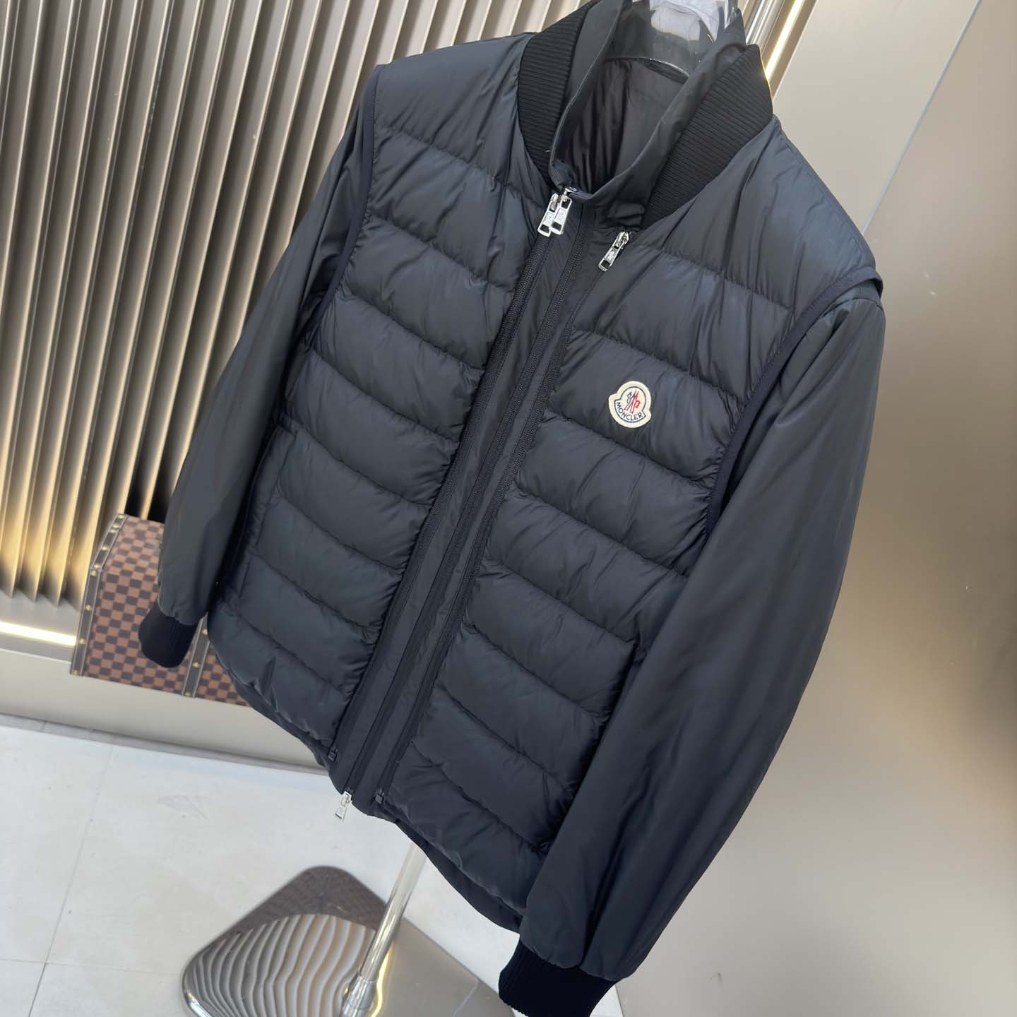 Moncler Black Verney 3-in-1 Short Jacket & Down Vest Set - DopestKickz