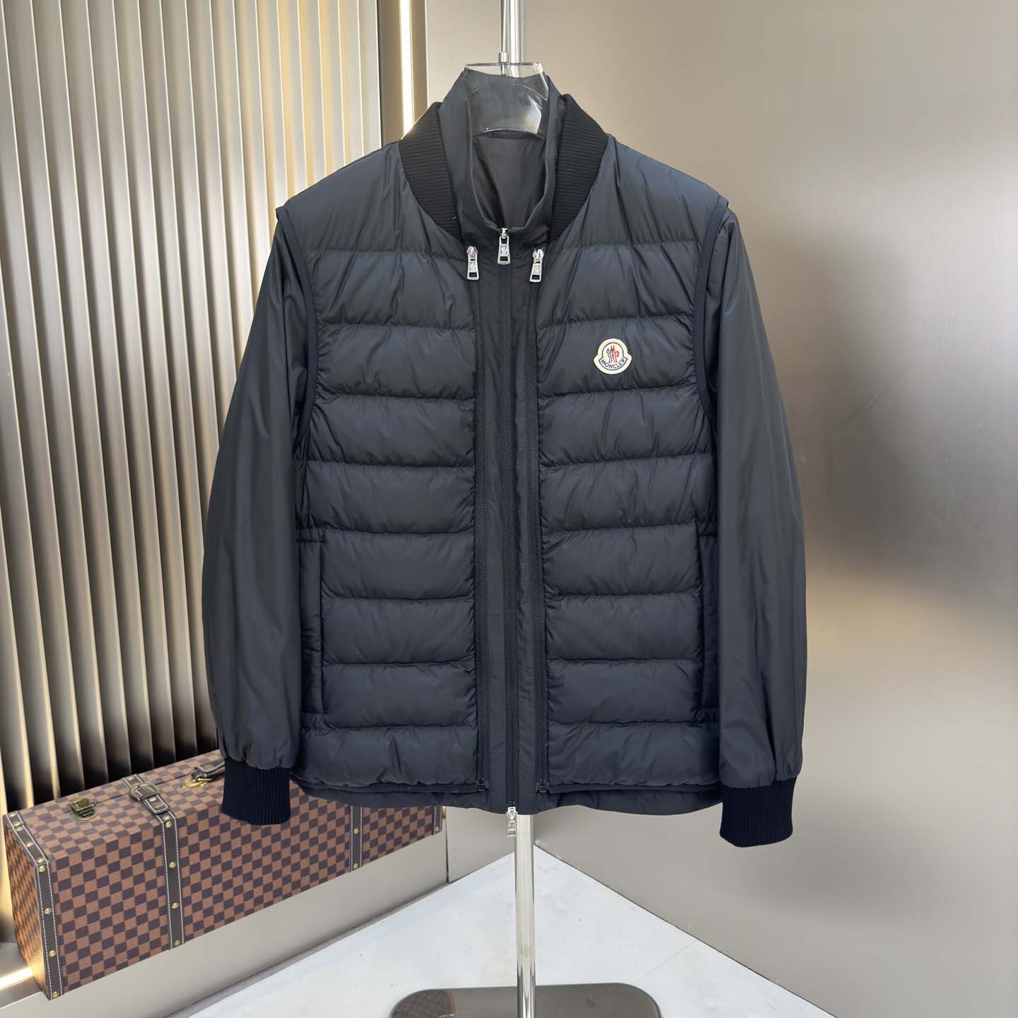 Moncler Black Verney 3-in-1 Short Jacket & Down Vest Set - DopestKickz