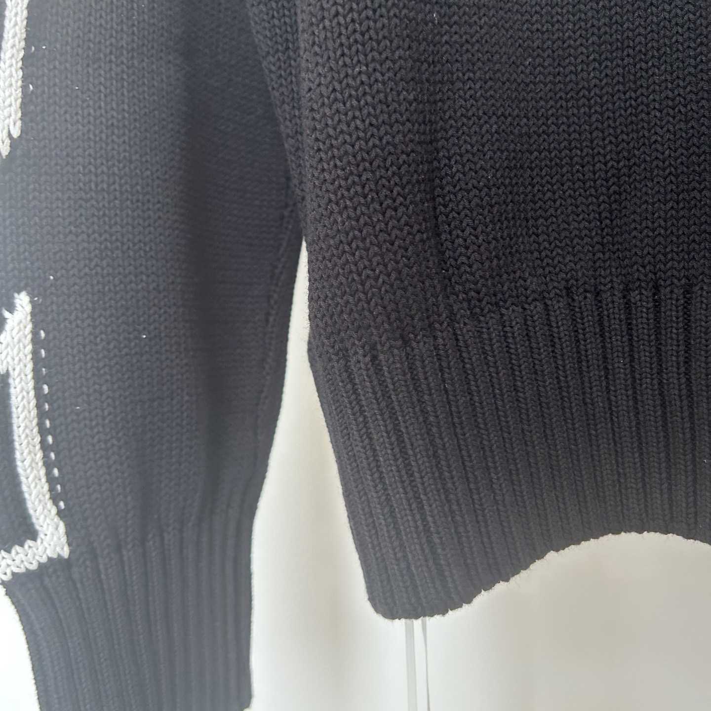 Off-White Diag Outline Knit Crewneck 'Black/White' - DopestKickz