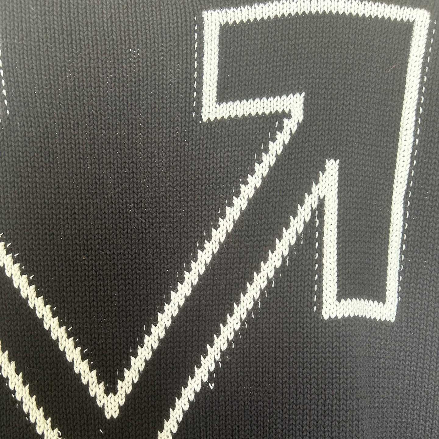 Off-White Diag Outline Knit Crewneck 'Black/White' - DopestKickz