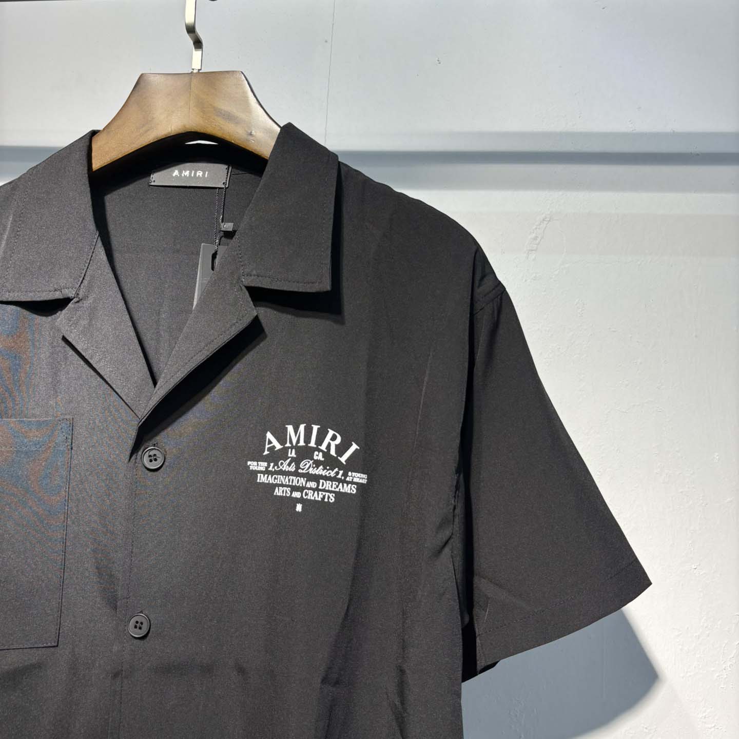 Amiri Logo-print Short-sleeve Silk Shirt - DopestKickz