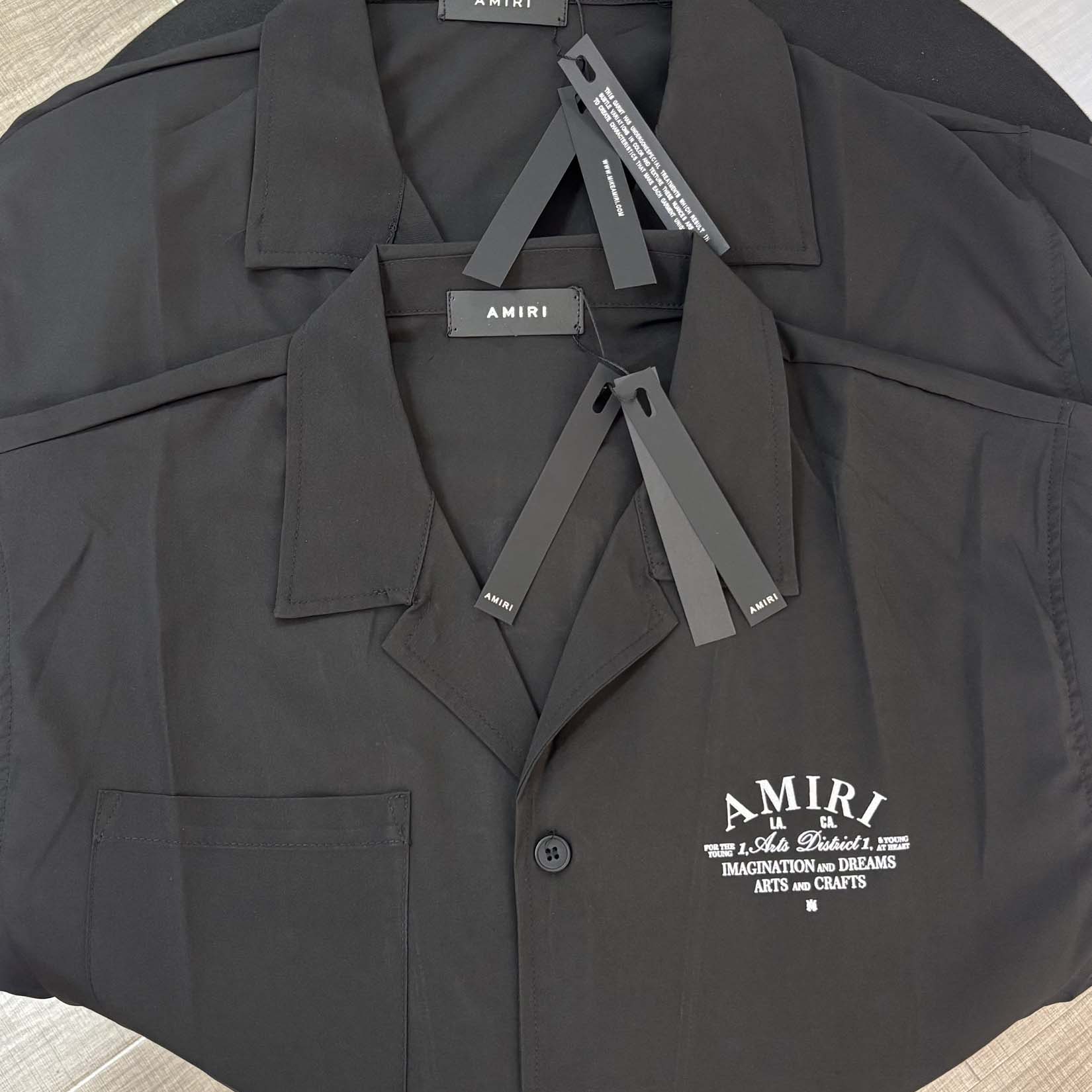 Amiri Logo-print Short-sleeve Silk Shirt - DopestKickz