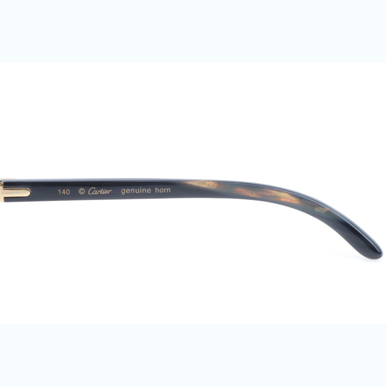 Cartier CT_3524012 Shell Mix Black Buffalo Sunglasses In Gold Gradient Blue - DopestKickz