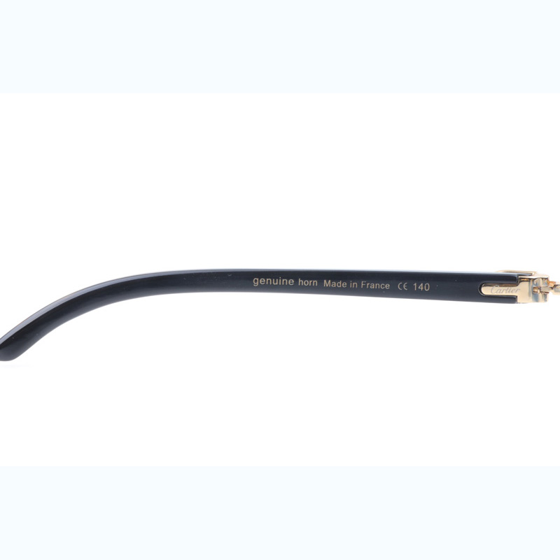 Cartier CT_3524012 Shell Mix Black Buffalo Sunglasses In Gold Gradient Blue - DopestKickz