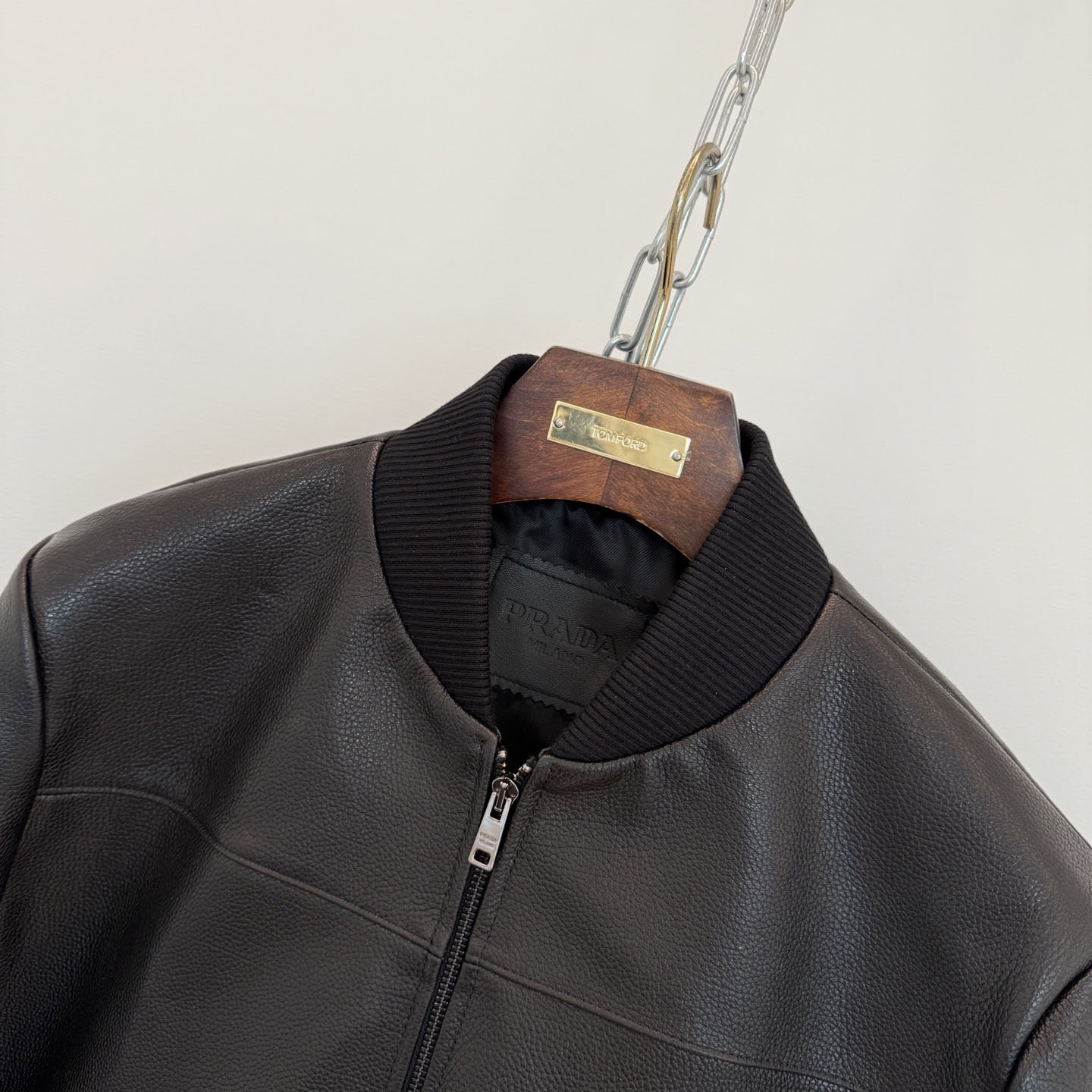 Prada Leather Bomber Jacket - DopestKickz