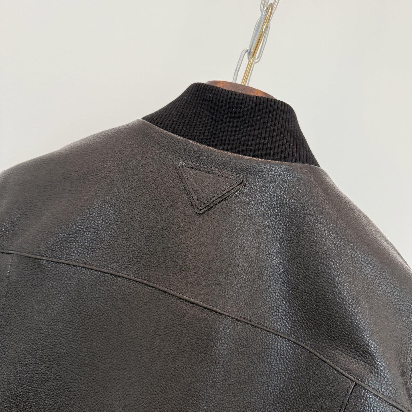 Prada Leather Bomber Jacket - DopestKickz