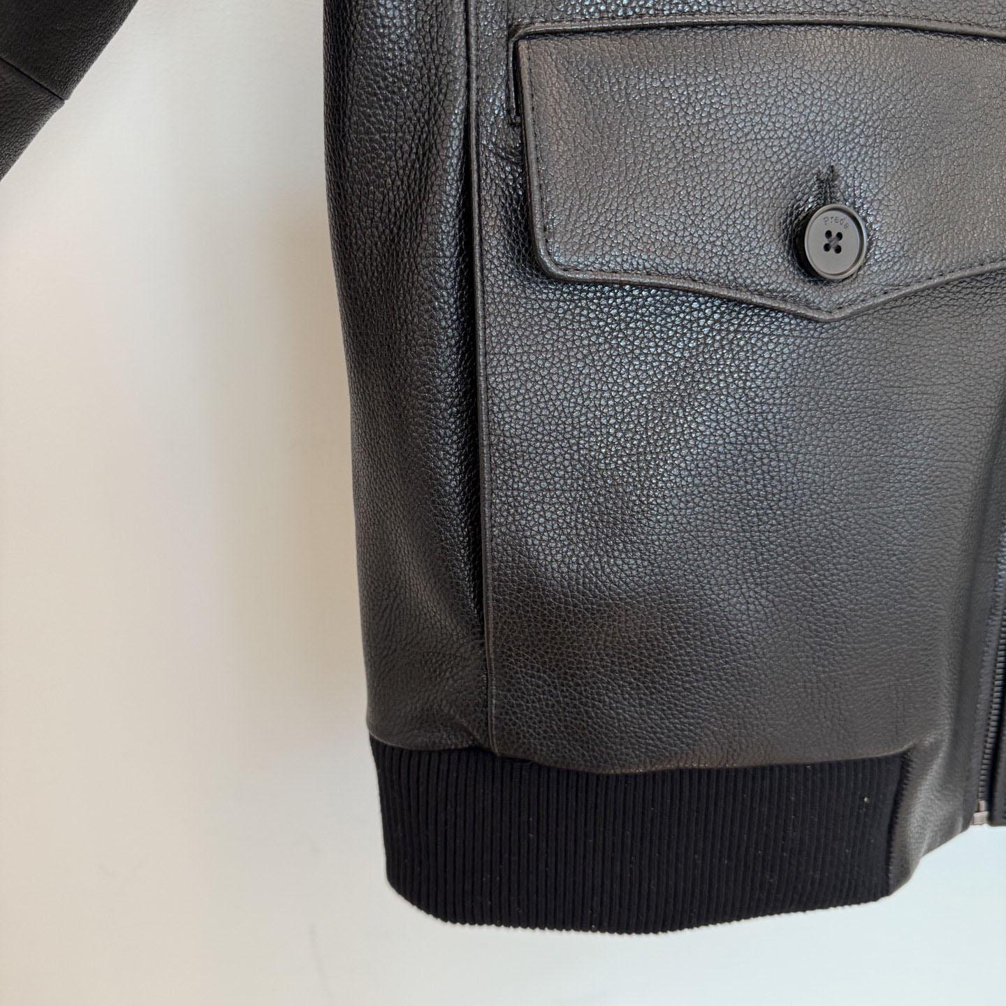 Prada Leather Bomber Jacket - DopestKickz