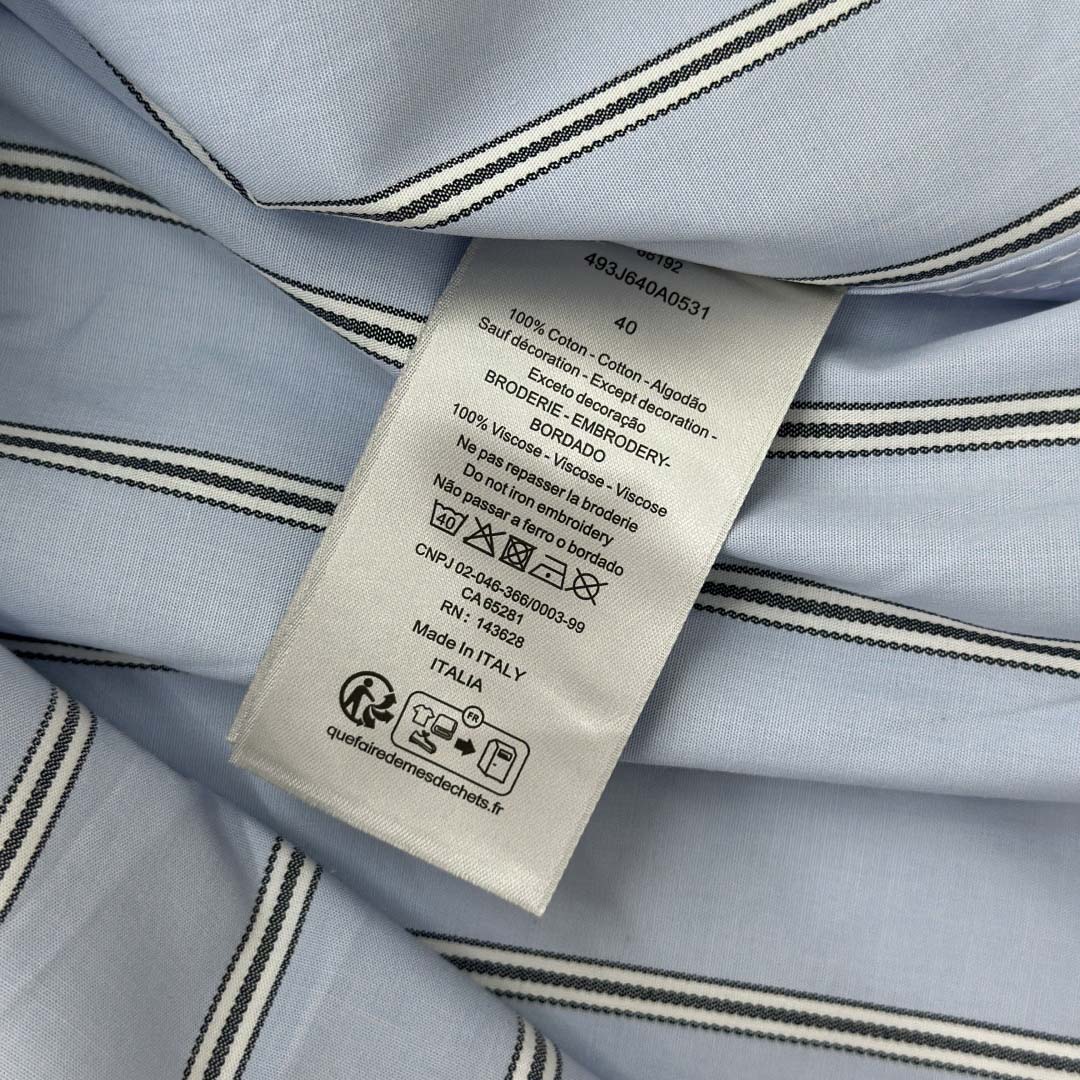 Dior Embroidery Shirt in Blue - DopestKickz
