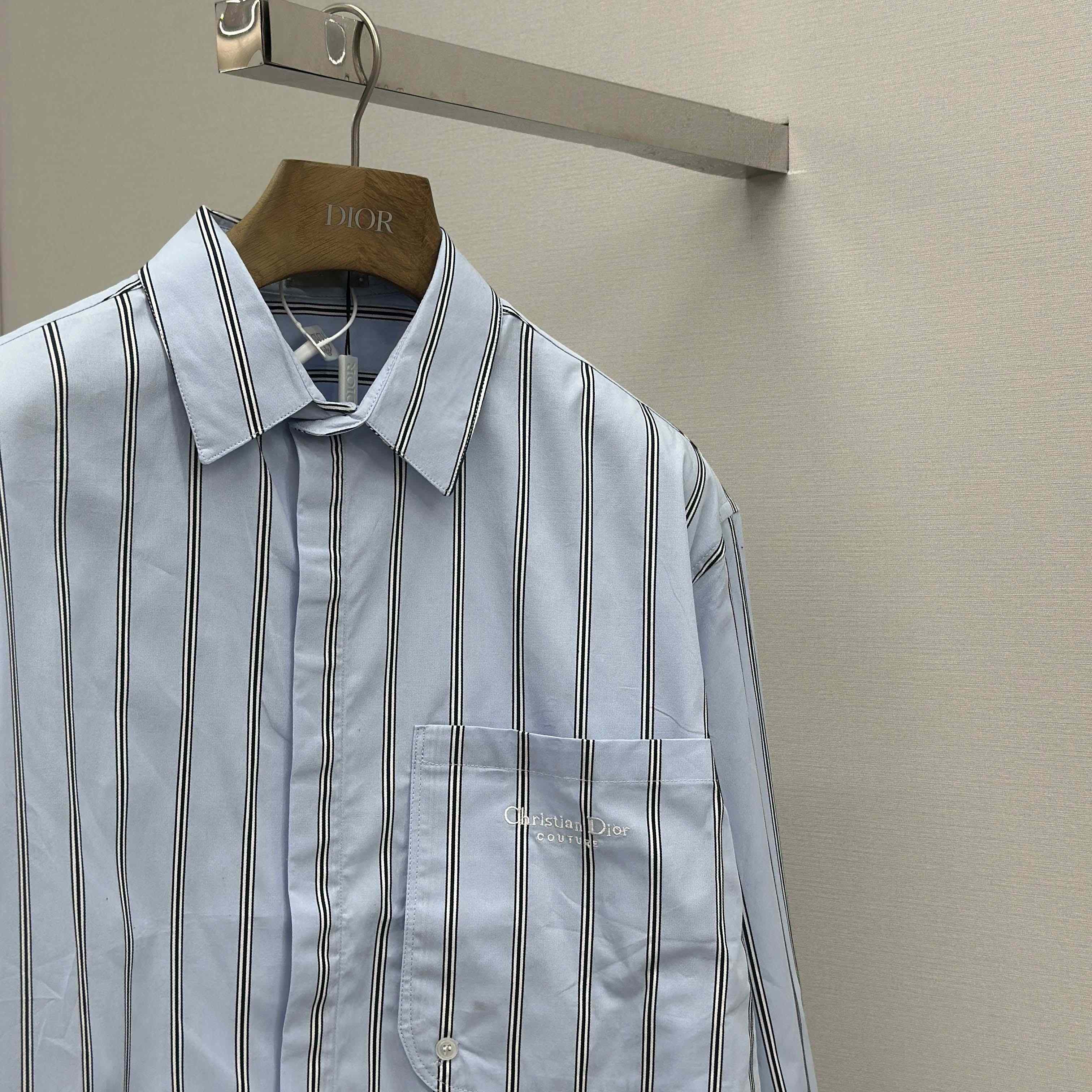 Dior Embroidery Shirt in Blue - DopestKickz