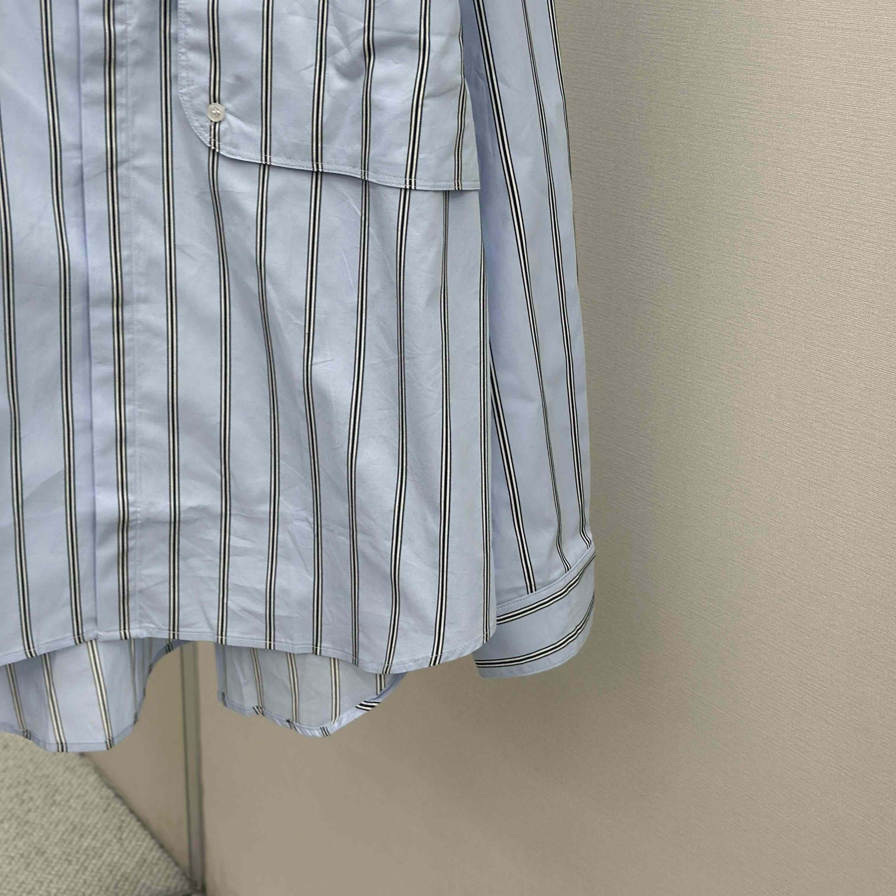 Dior Embroidery Shirt in Blue - DopestKickz