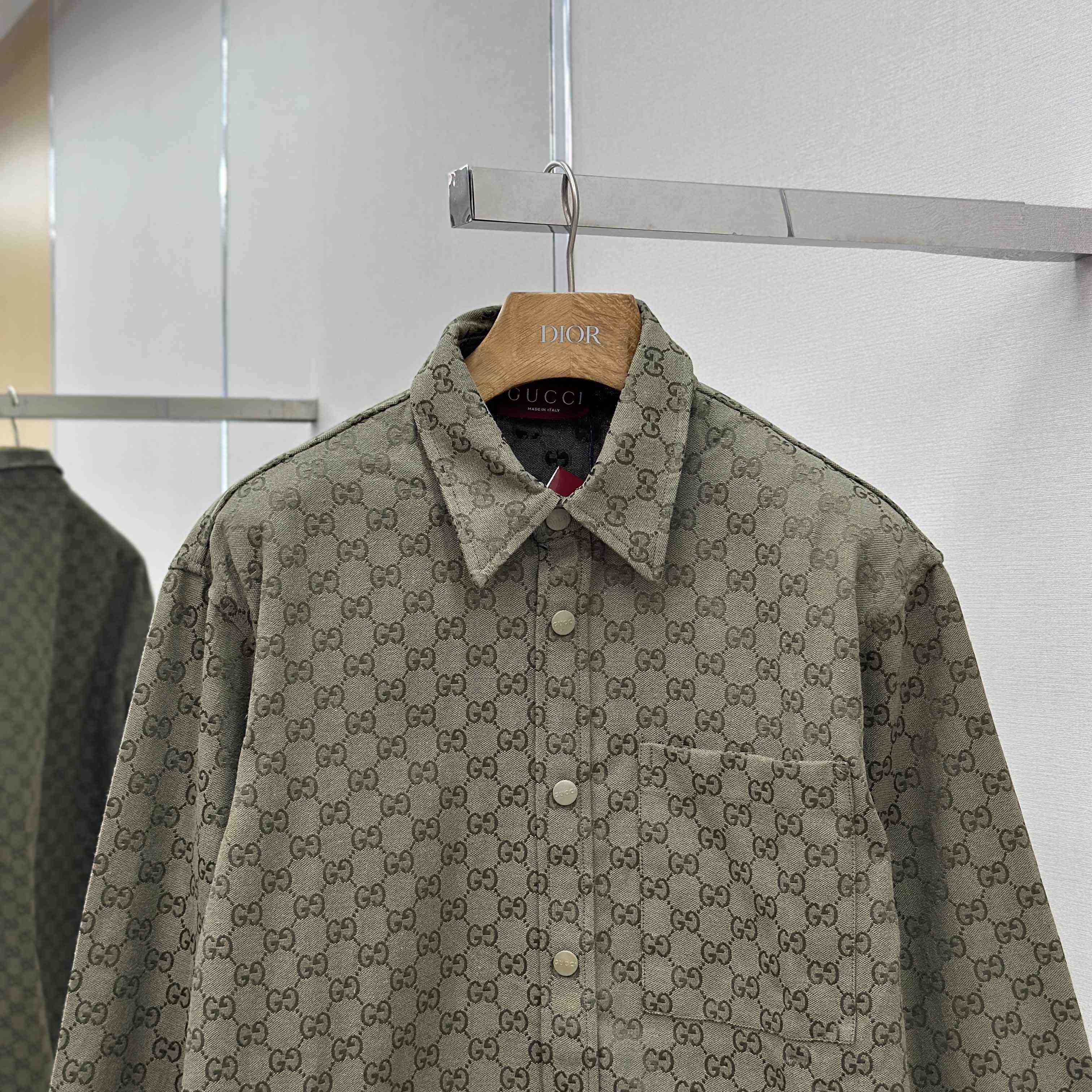 Gucci  Monogrammed Cotton-Blend Jacquard Shirt - DopestKickz