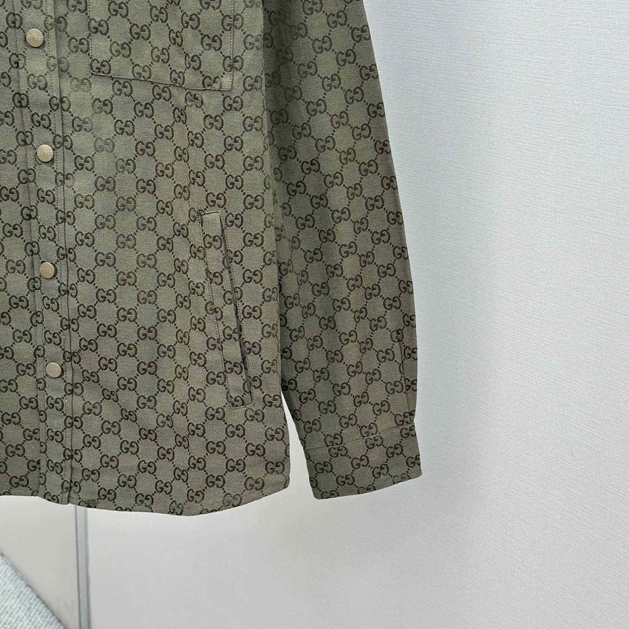 Gucci  Monogrammed Cotton-Blend Jacquard Shirt - DopestKickz