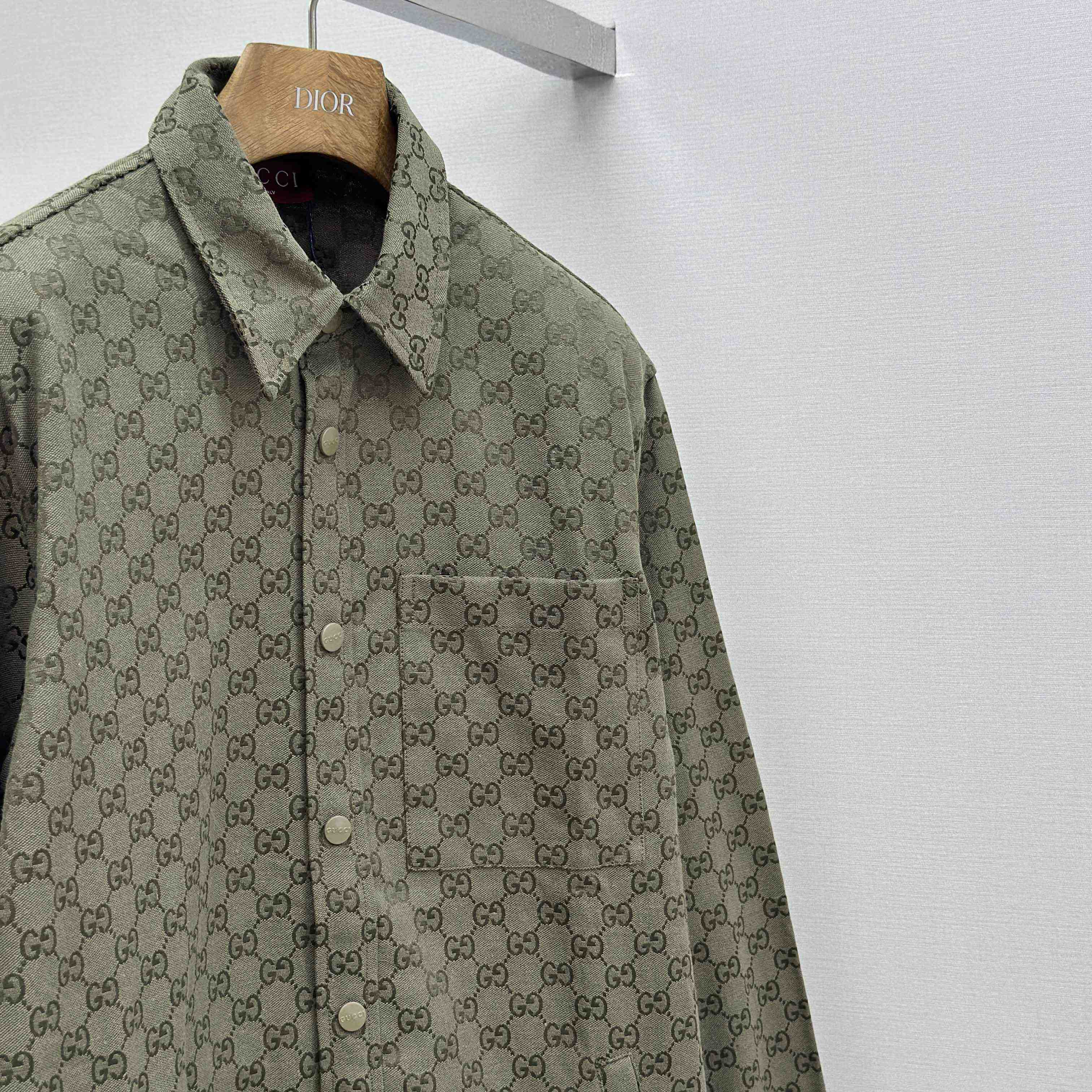 Gucci  Monogrammed Cotton-Blend Jacquard Shirt - DopestKickz