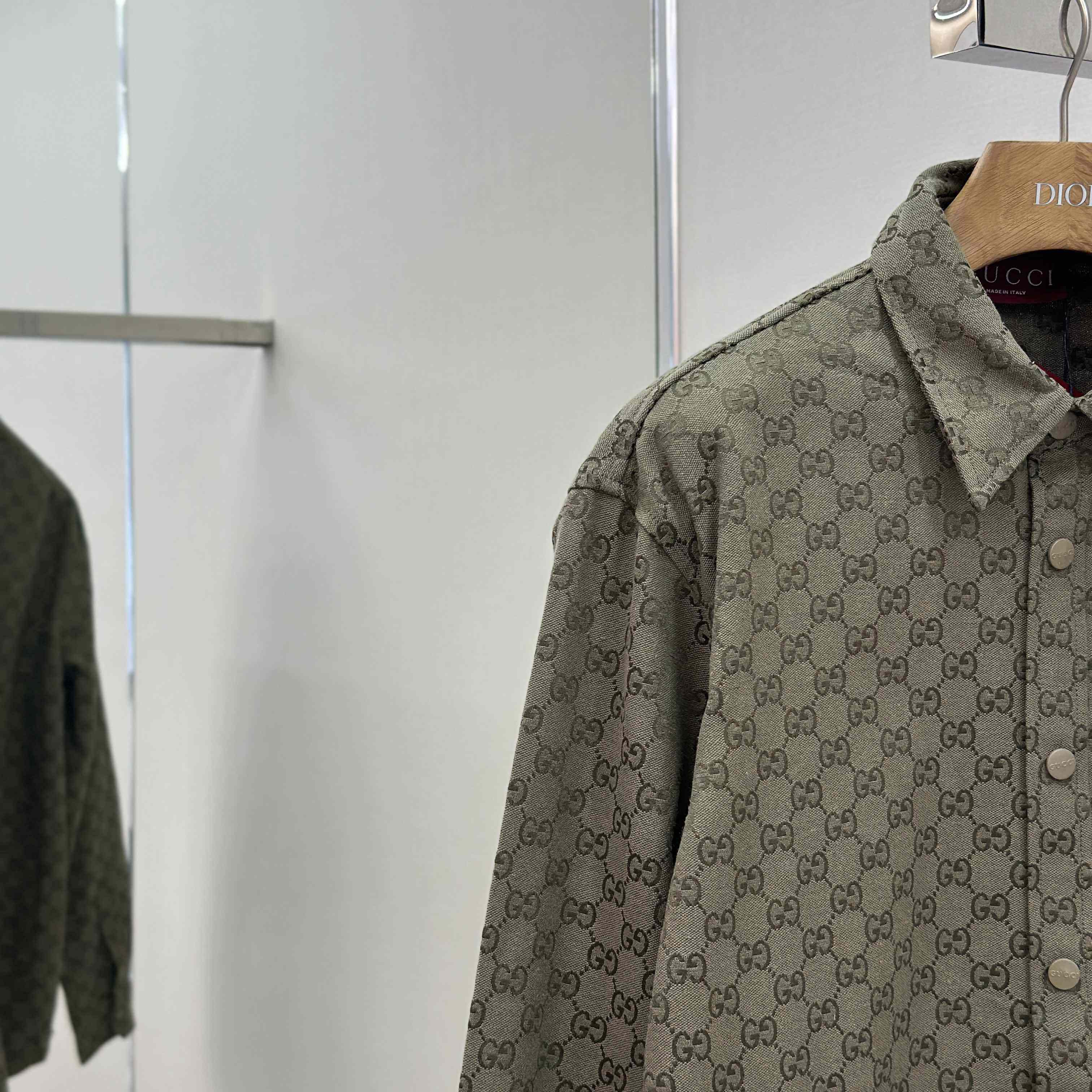 Gucci  Monogrammed Cotton-Blend Jacquard Shirt - DopestKickz