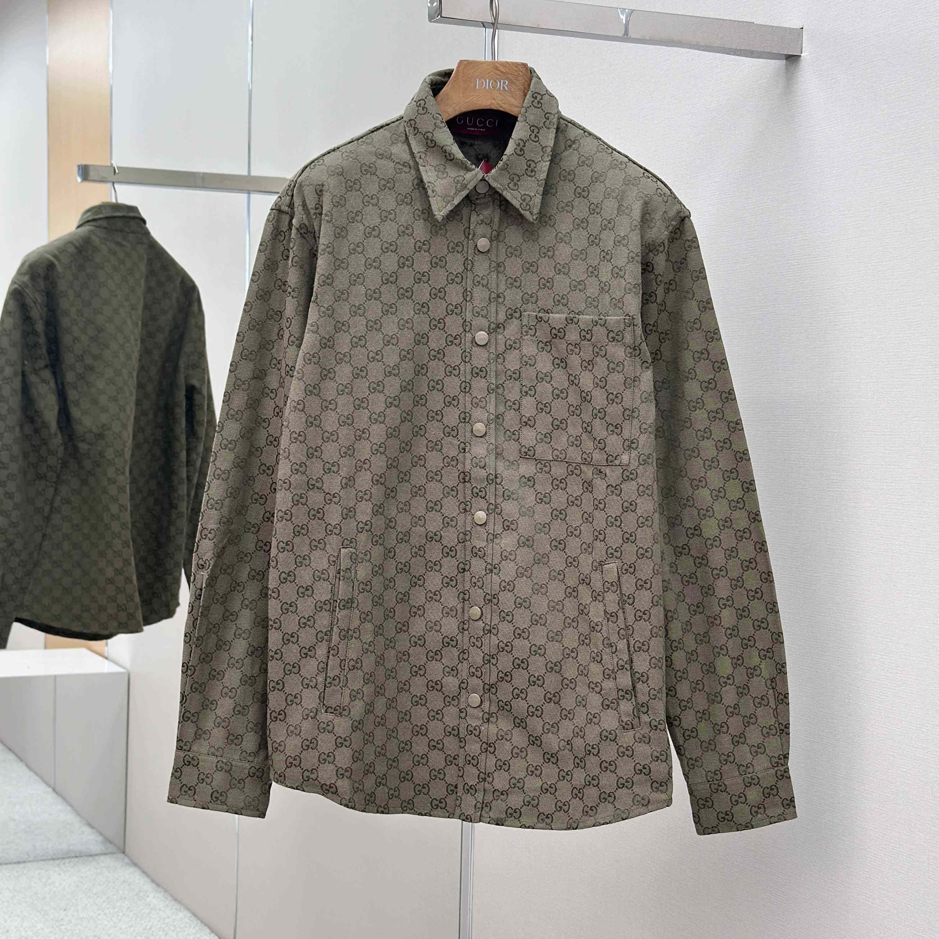 Gucci  Monogrammed Cotton-Blend Jacquard Shirt - DopestKickz