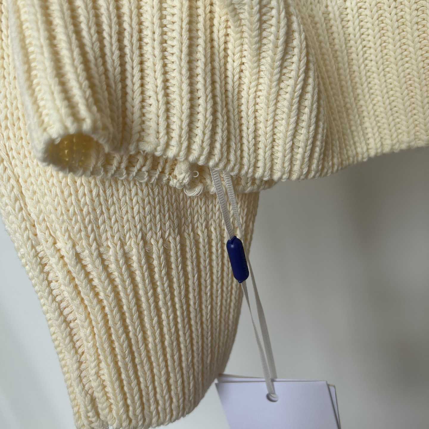 Off White Big Bookish Chunky Knit Crewn Creme Brul - DopestKickz