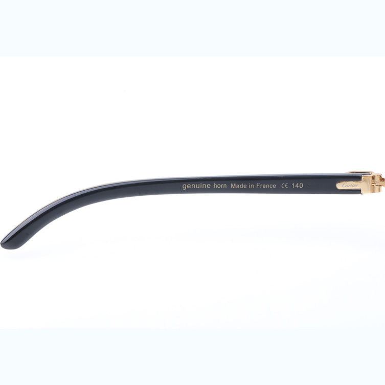 Cartier CT_3524012 Shell Mix Black Buffalo Sunglasses In Gold Brown - DopestKickz