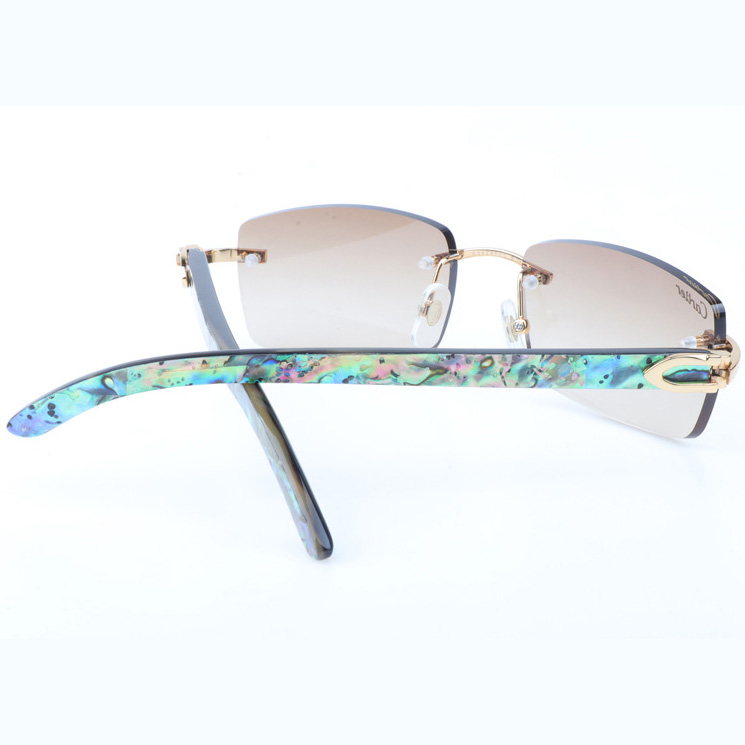 Cartier CT_3524012 Shell Mix Black Buffalo Sunglasses In Gold Brown - DopestKickz