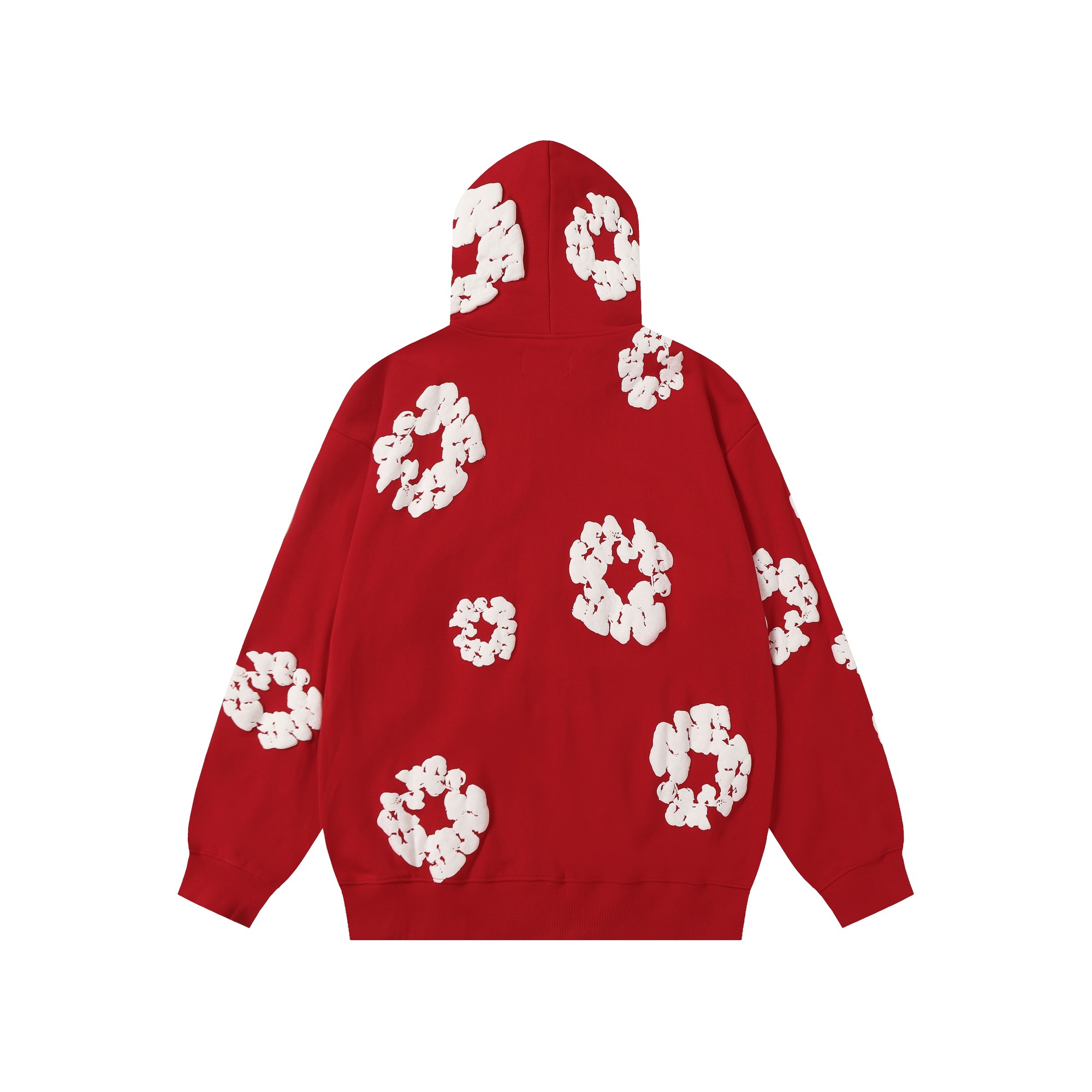 Denim Tears Cotton Wreath Zip Hoodie Red - DopestKickz