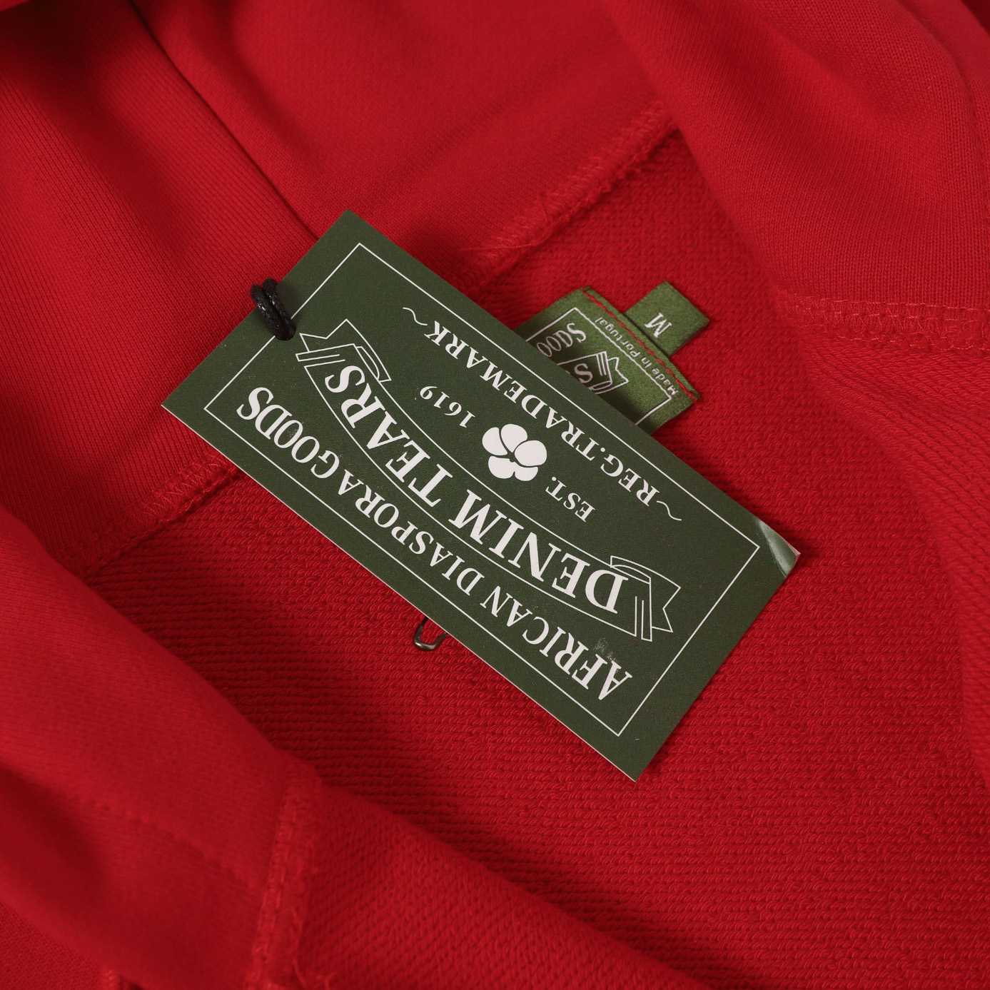 Denim Tears Cotton Wreath Zip Hoodie Red - DopestKickz