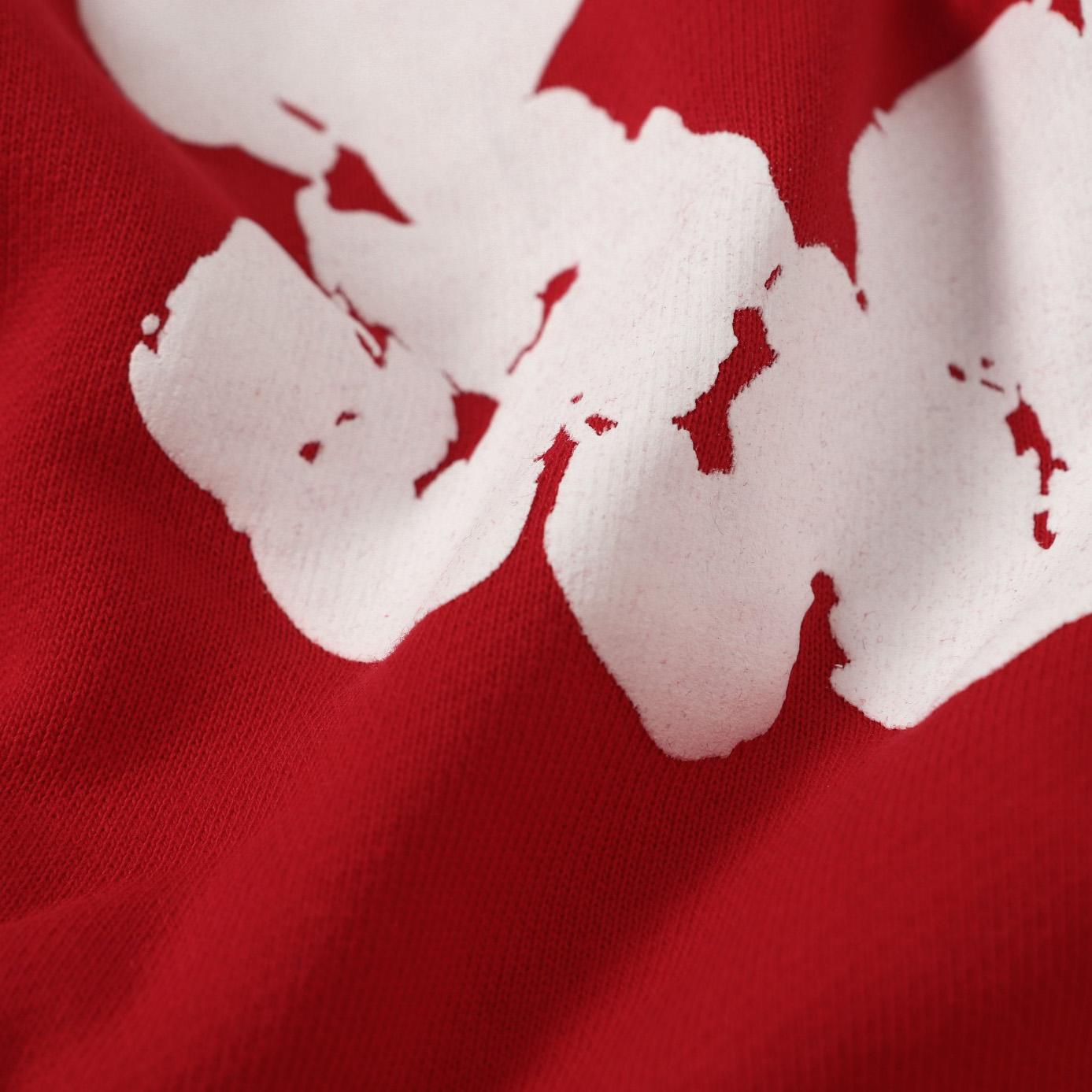 Denim Tears Cotton Wreath Zip Hoodie Red - DopestKickz