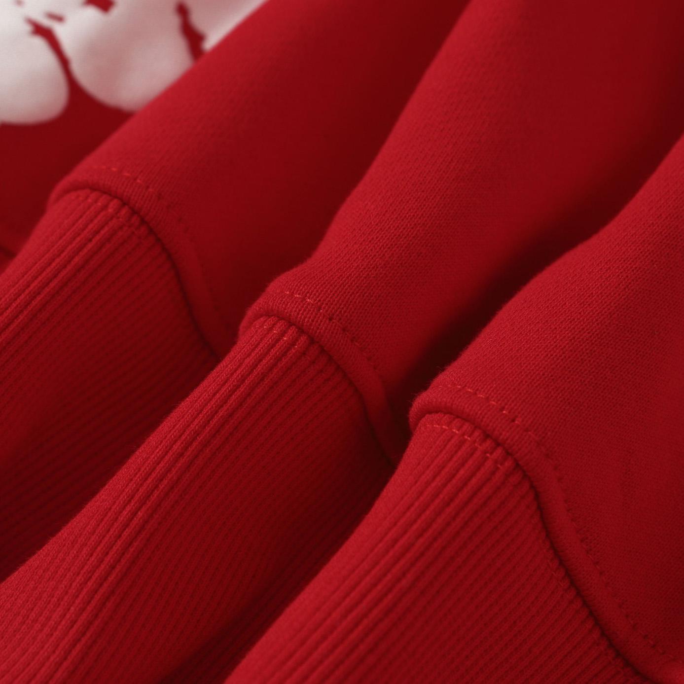 Denim Tears Cotton Wreath Zip Hoodie Red - DopestKickz