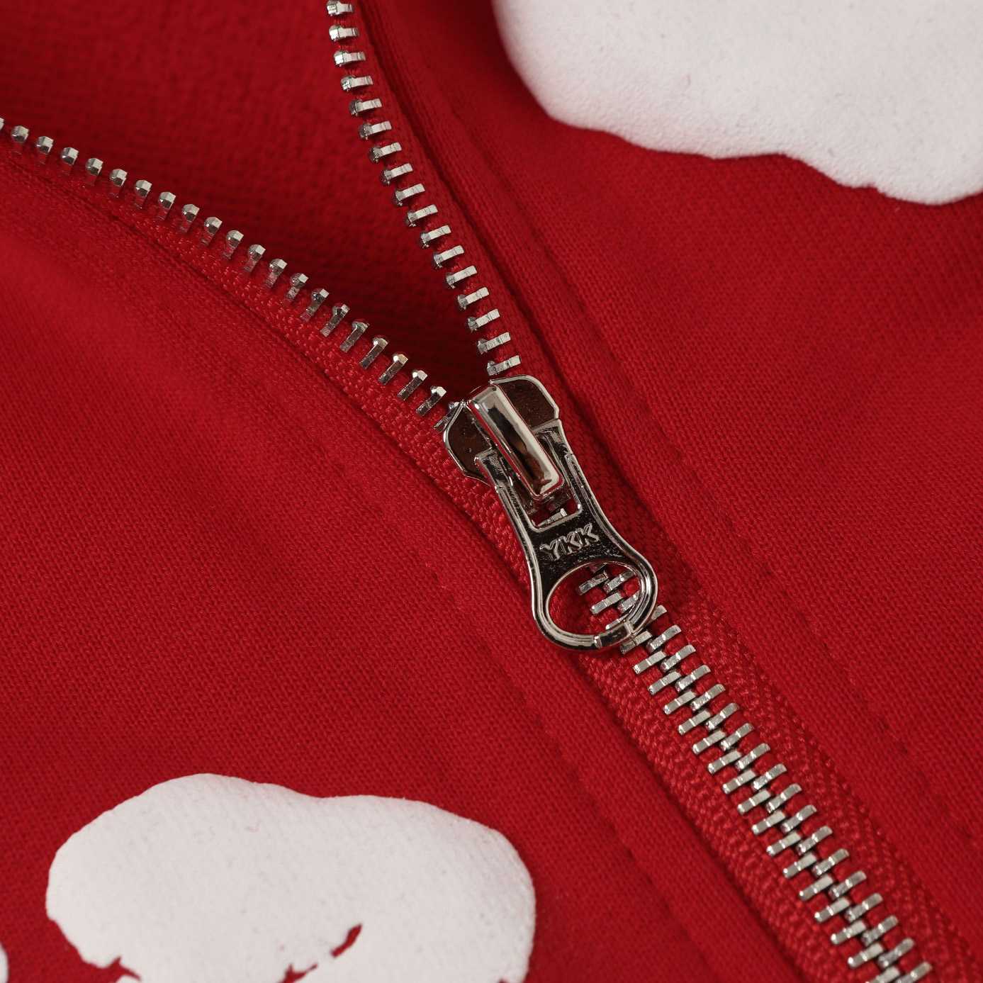 Denim Tears Cotton Wreath Zip Hoodie Red - DopestKickz