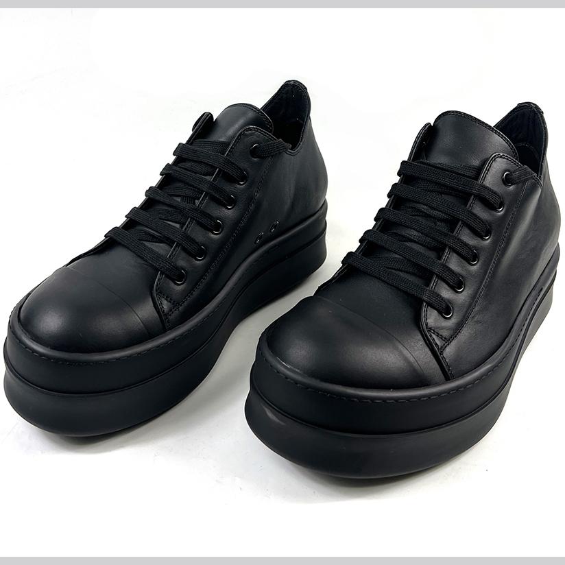 Rick Owens: Black Hollywood Low Sneakers - DopestKickz