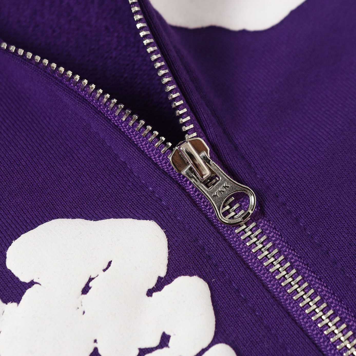 Denim Tears Cotton Wreath Zip Hoodie Purple - DopestKickz