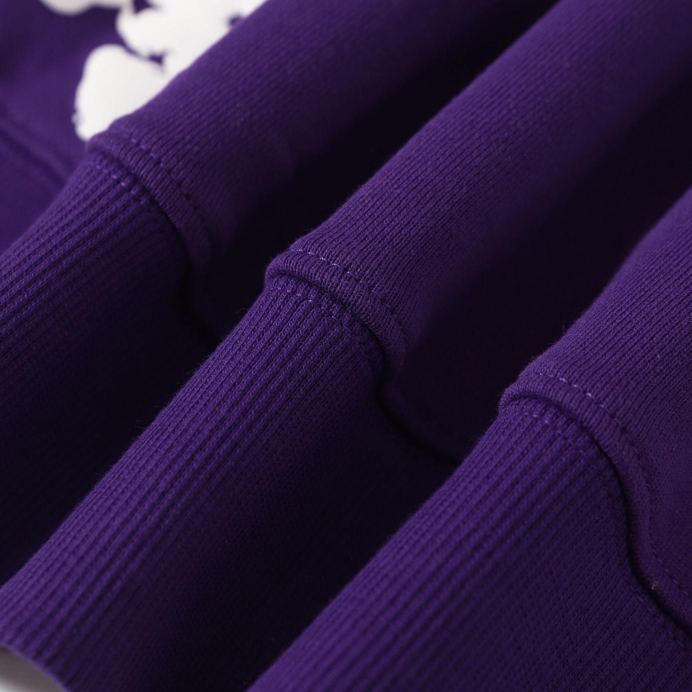 Denim Tears Cotton Wreath Zip Hoodie Purple - DopestKickz