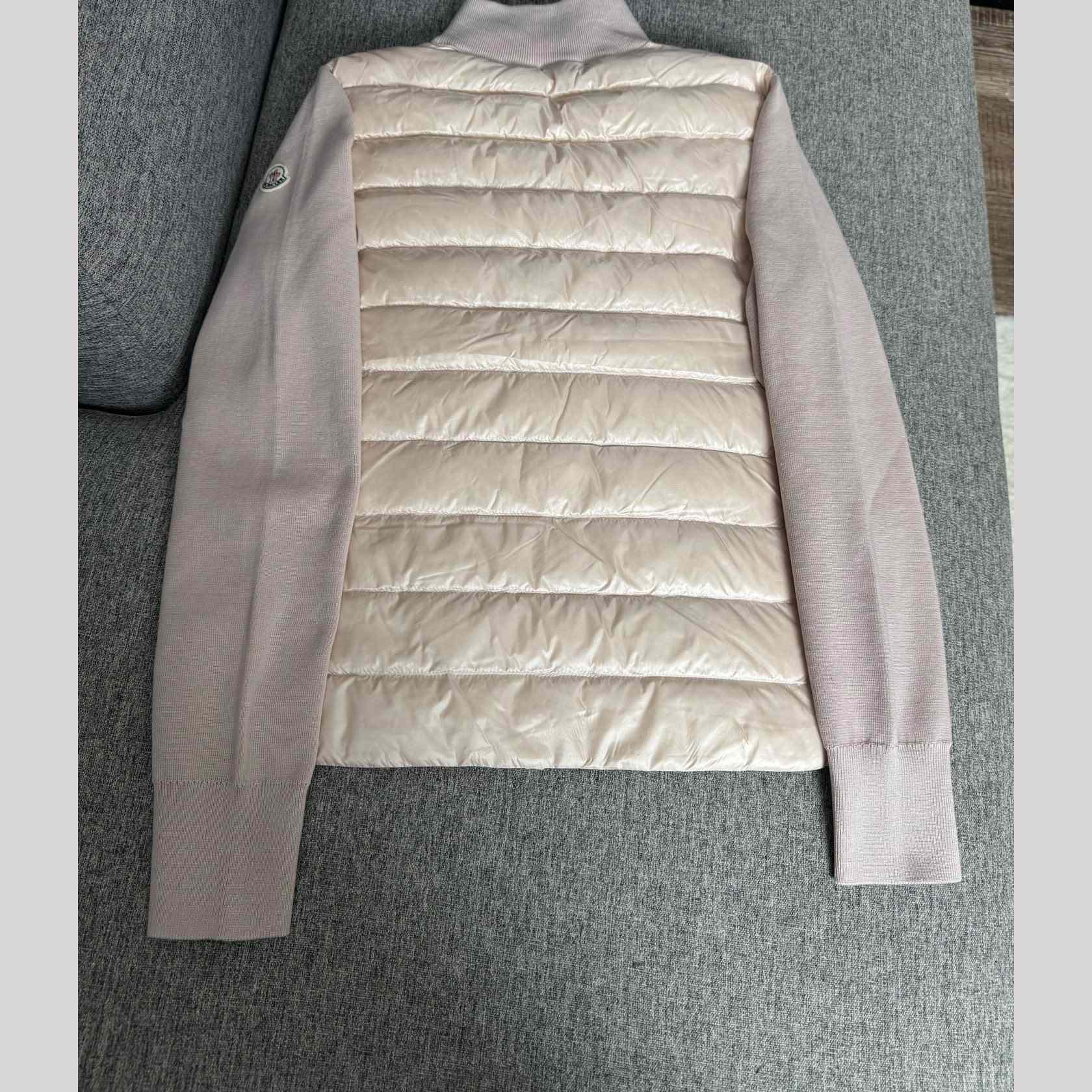 Moncler Padded Wool Zip-Up Cardigan In Pink    Z503 - DopestKickz