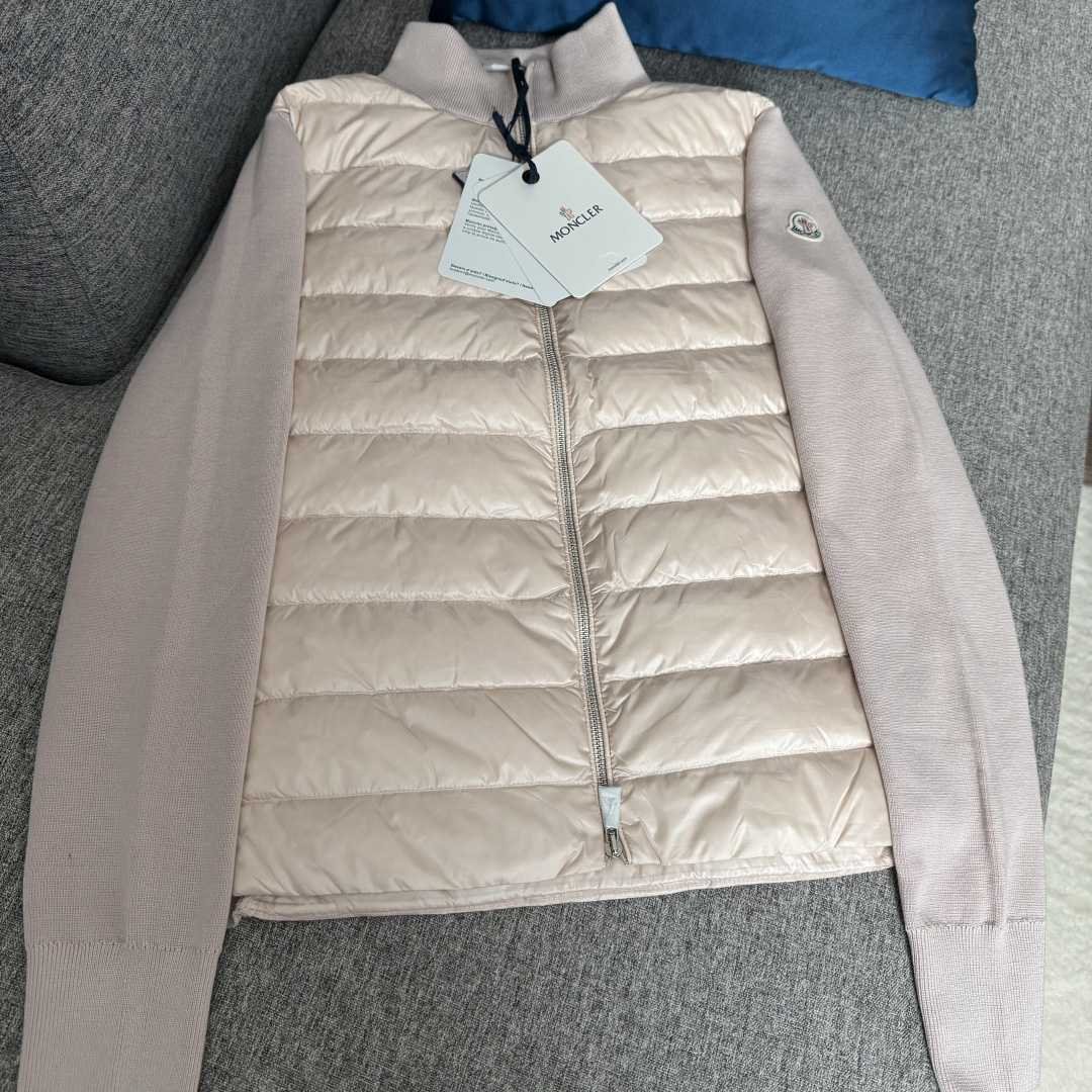 Moncler Padded Wool Zip-Up Cardigan In Pink    Z503 - DopestKickz