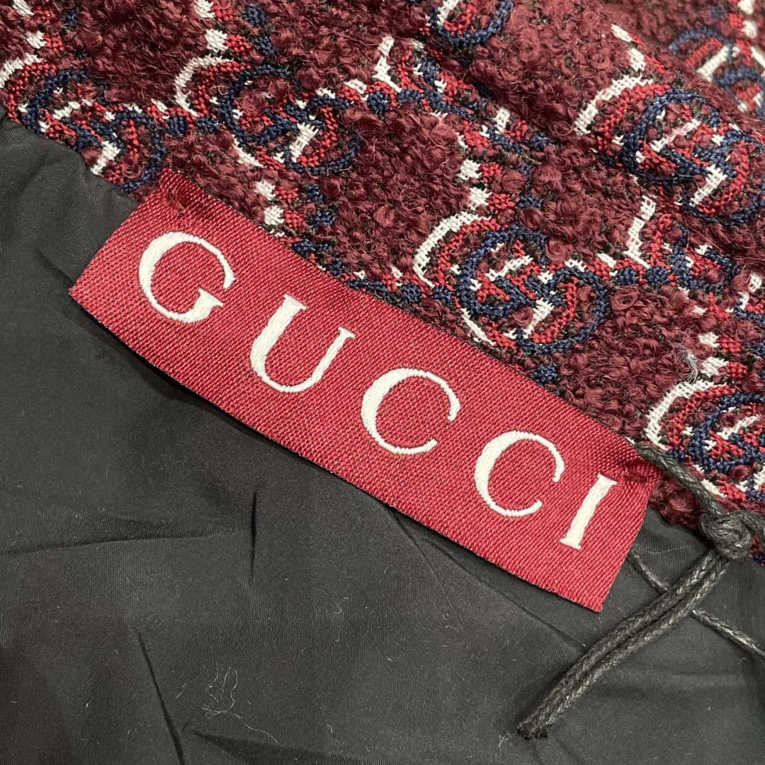 Gucci Bouclé Wool Jacquard Shirt 'Burgundy/Blue' - DopestKickz